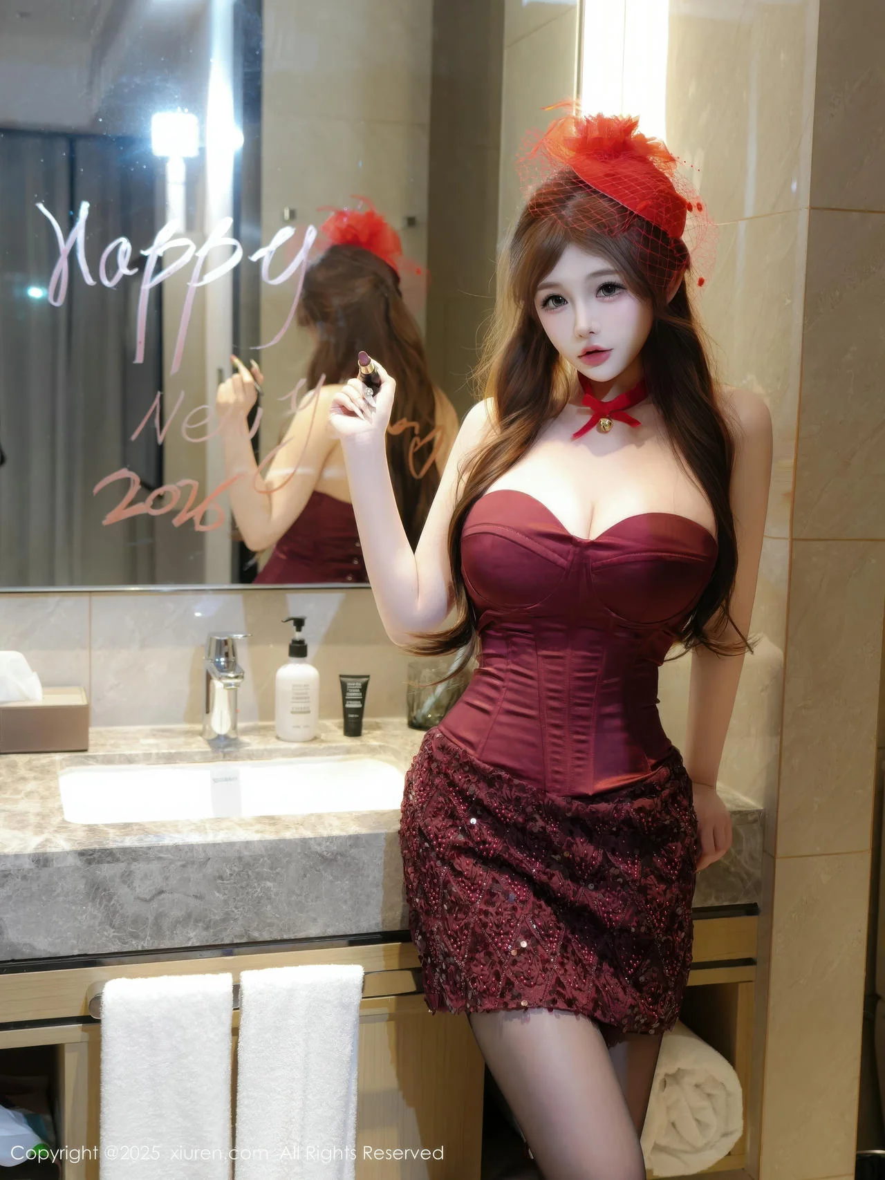 XiuRen 秀人 No.11181 甜妮 深色连衣短裙 - 4