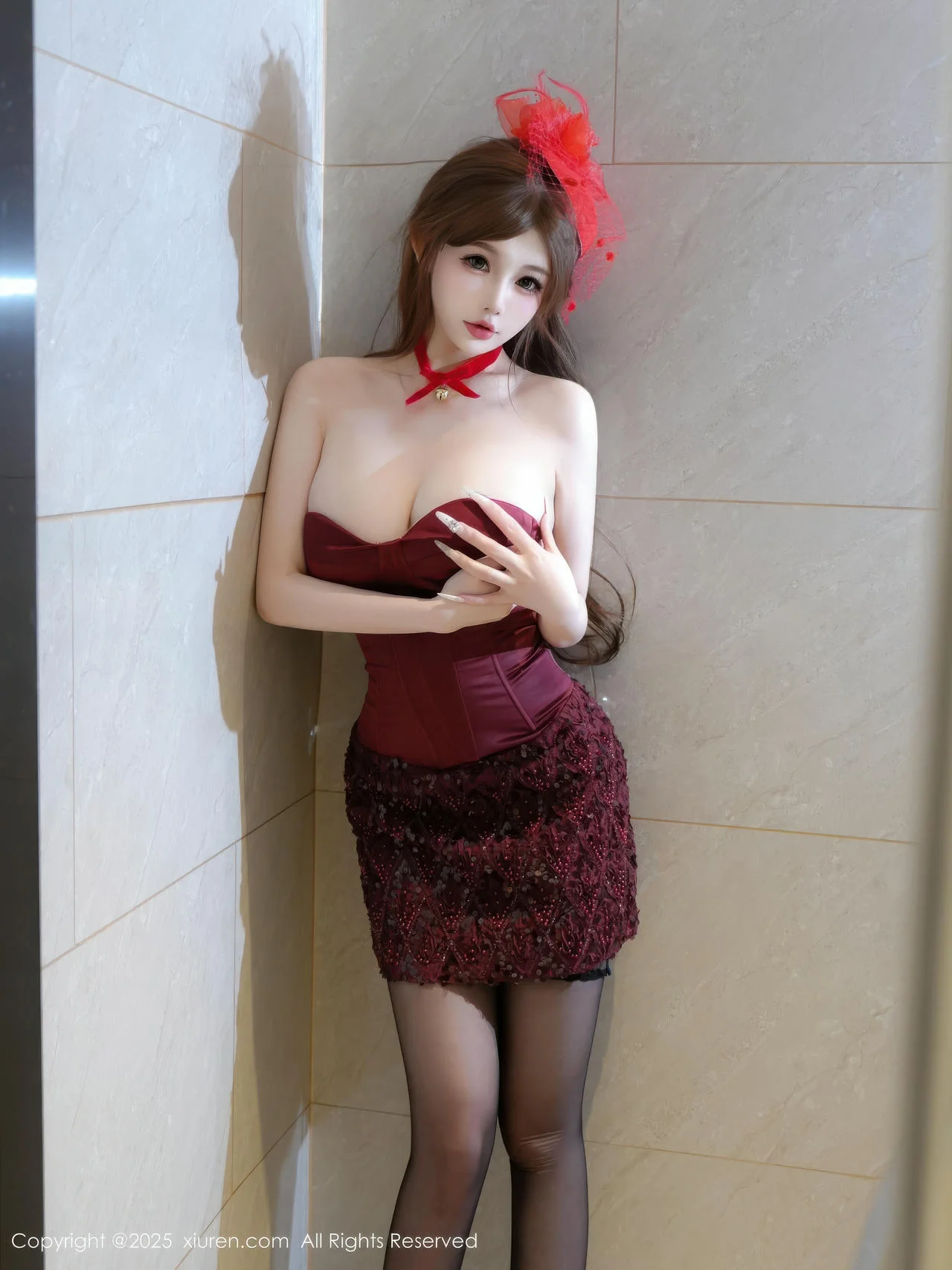 XiuRen 秀人 No.11181 甜妮 深色连衣短裙 - 9