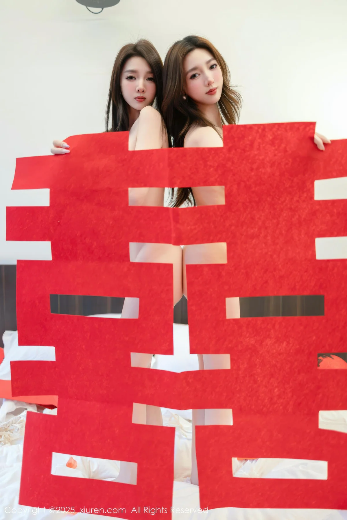 XiuRen 秀人 No.11184 Twins天夭 两位白色蕾丝婚纱 - 7