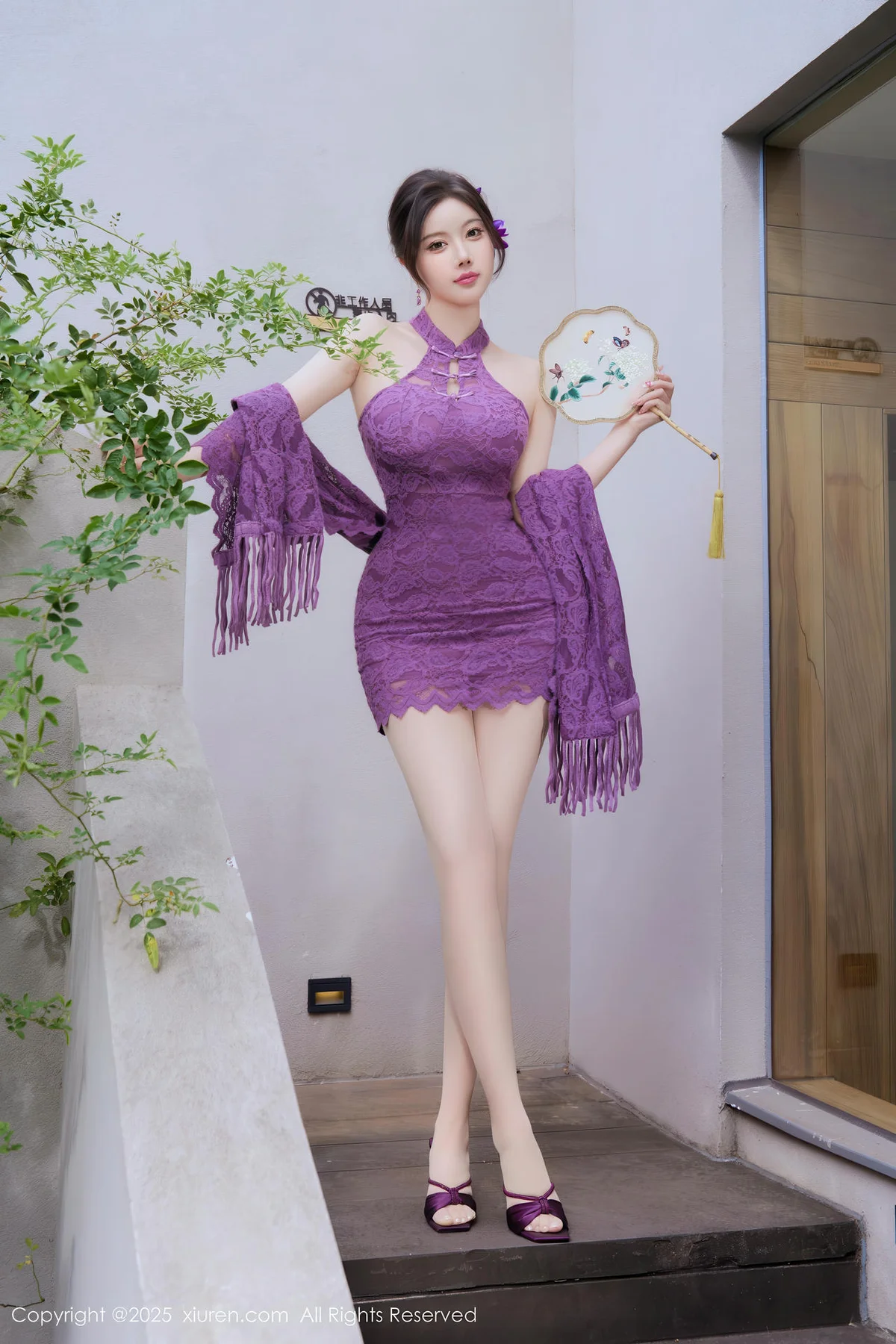 XiuRen 秀人 No.11187 杨晨晨 紫色连衣短裙 - 1