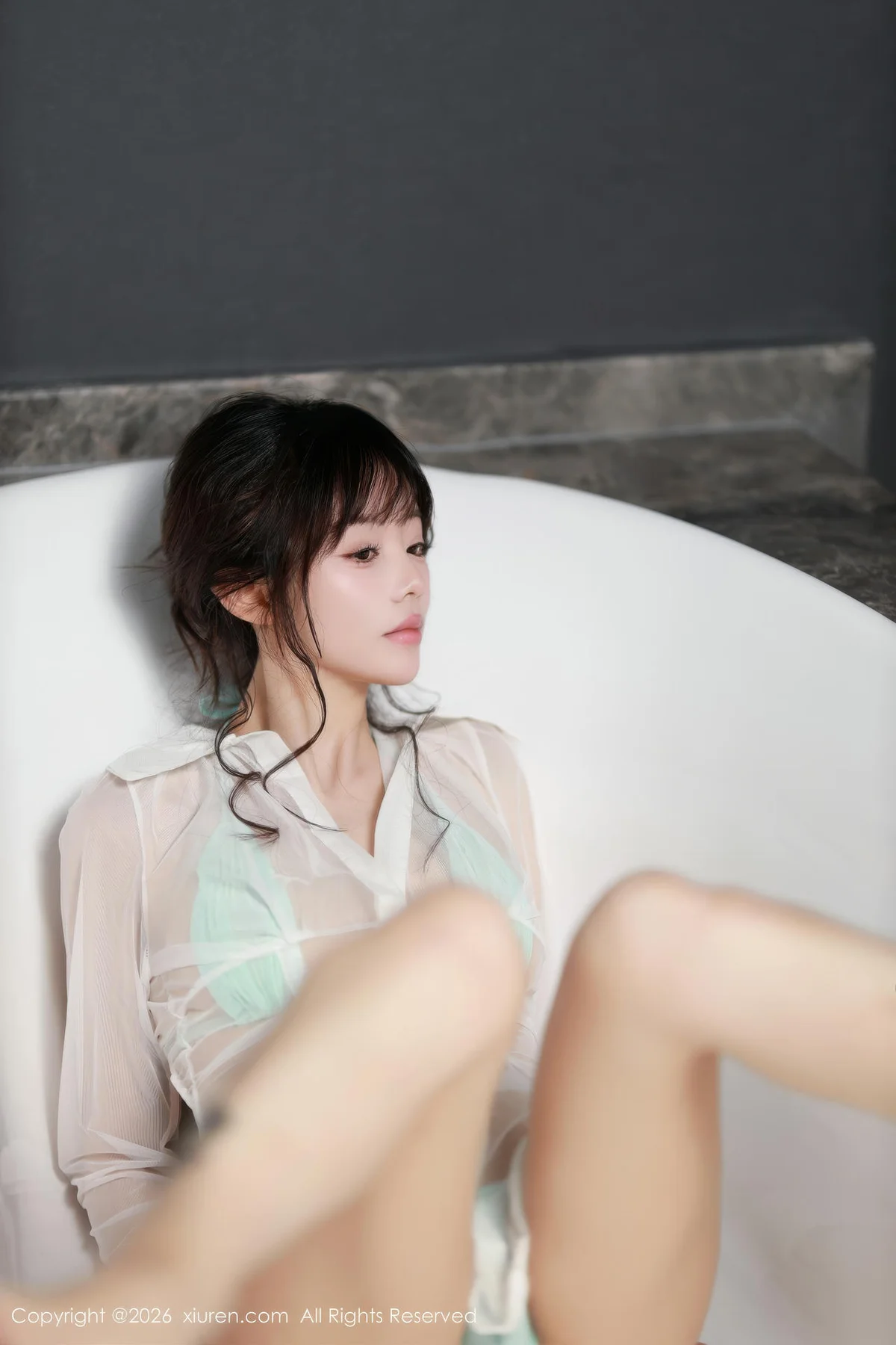 XiuRen 秀人 No.11191 佘贝拉Bella 蓝色包臀裙 - 2