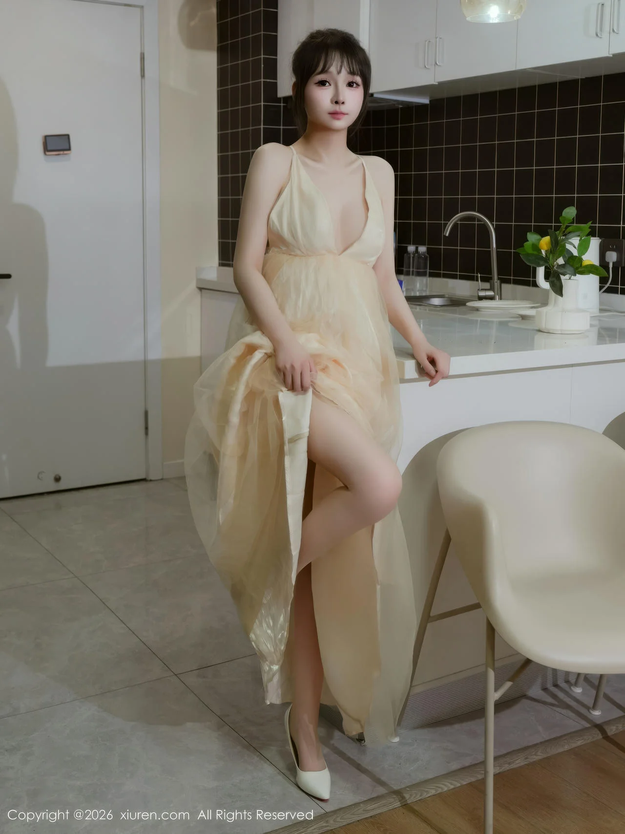 XiuRen 秀人 No.11196 沈蜜儿 少女黄色连衣裙白丝 - 8