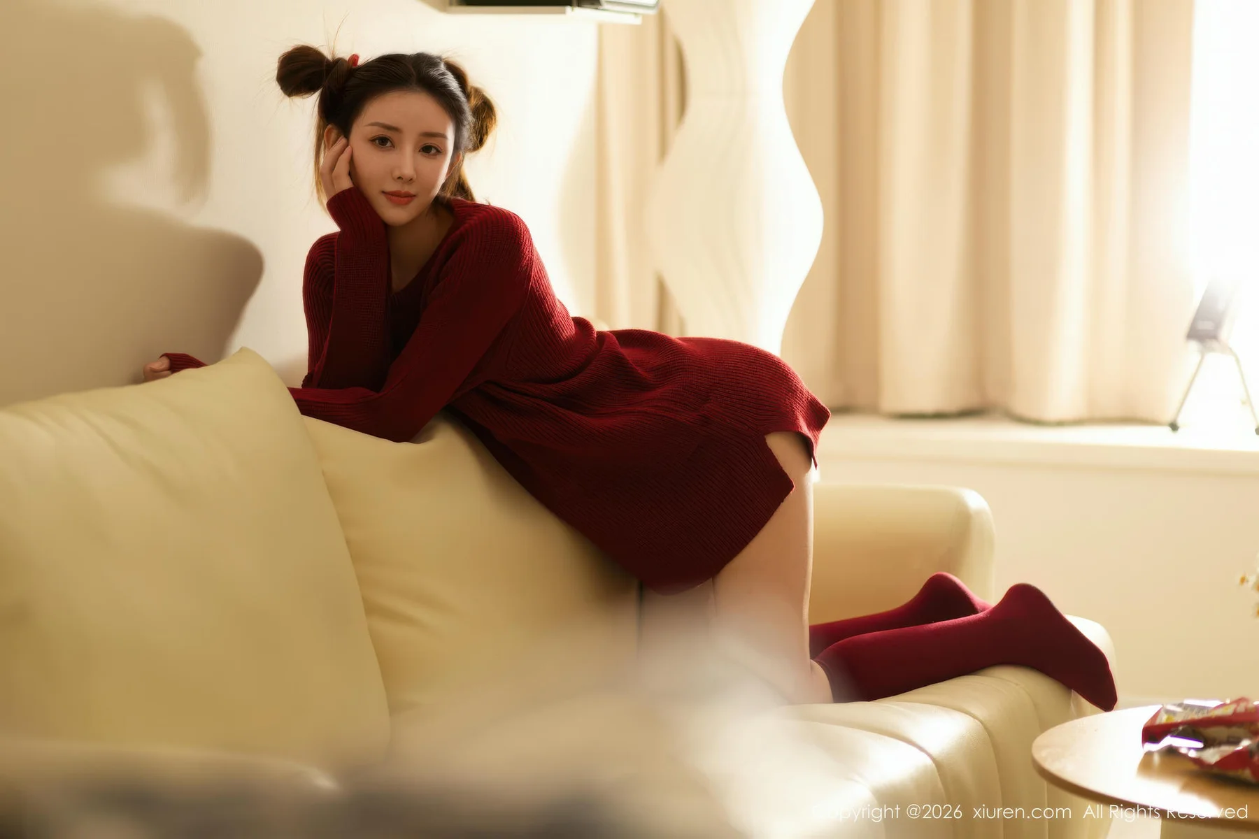 XiuRen 秀人 No.11198 悦兮 深色毛衣美腿丝袜 - 3