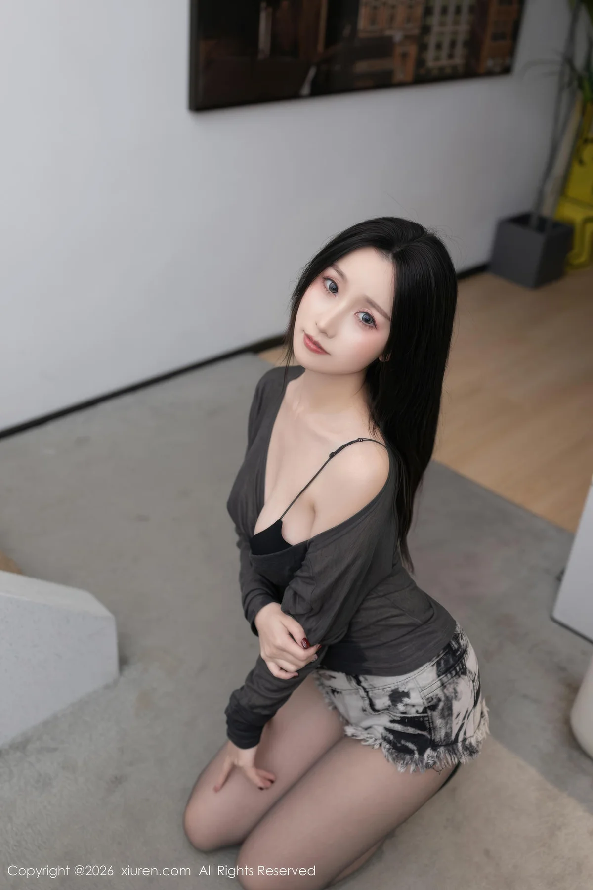 XiuRen 秀人 No.11202 杏子Yada香肩黑丝翘臀美女 - 7