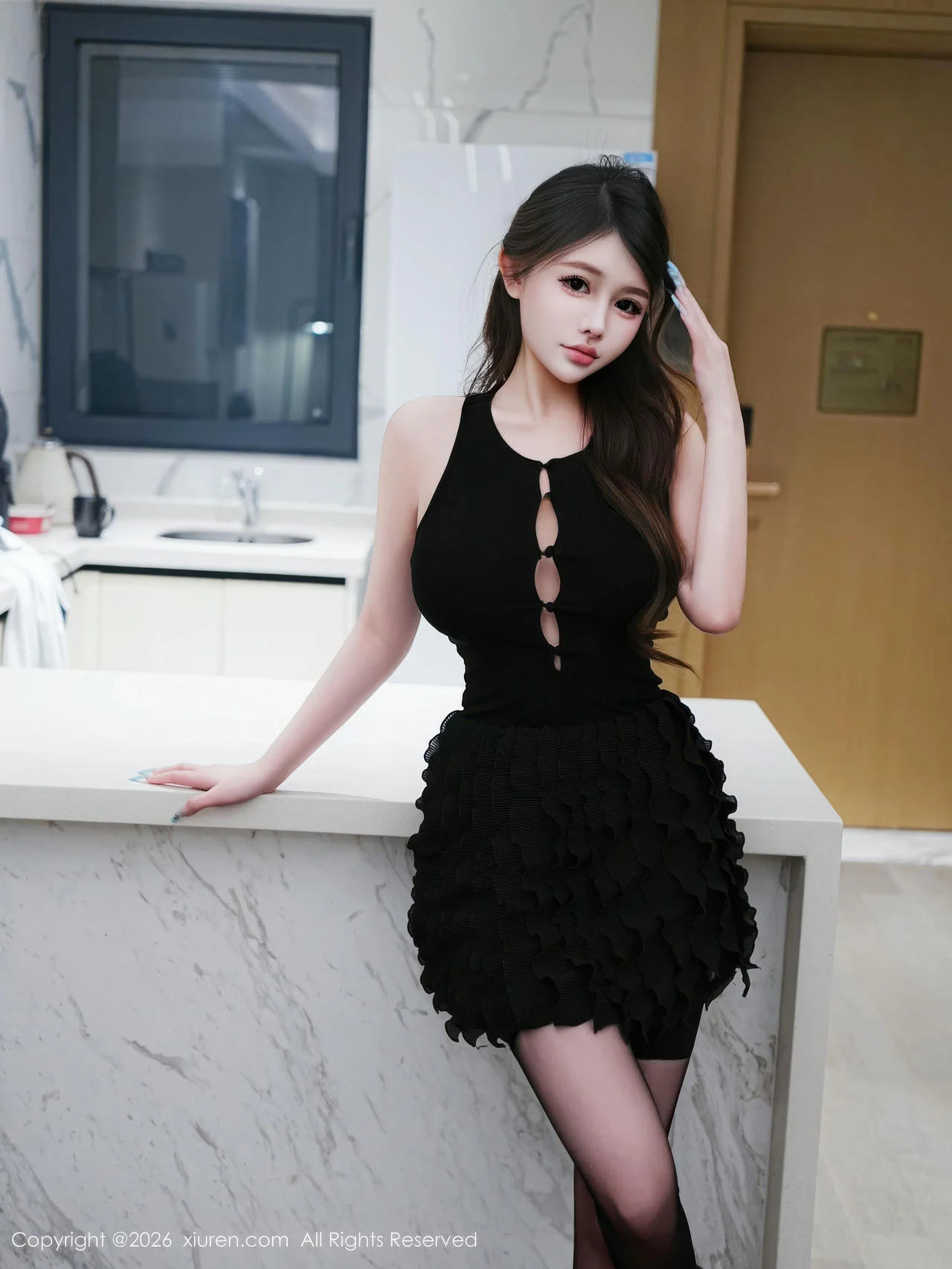 XiuRen 秀人 No.11204 甜妮黑色短裙魅惑黑丝 - 5