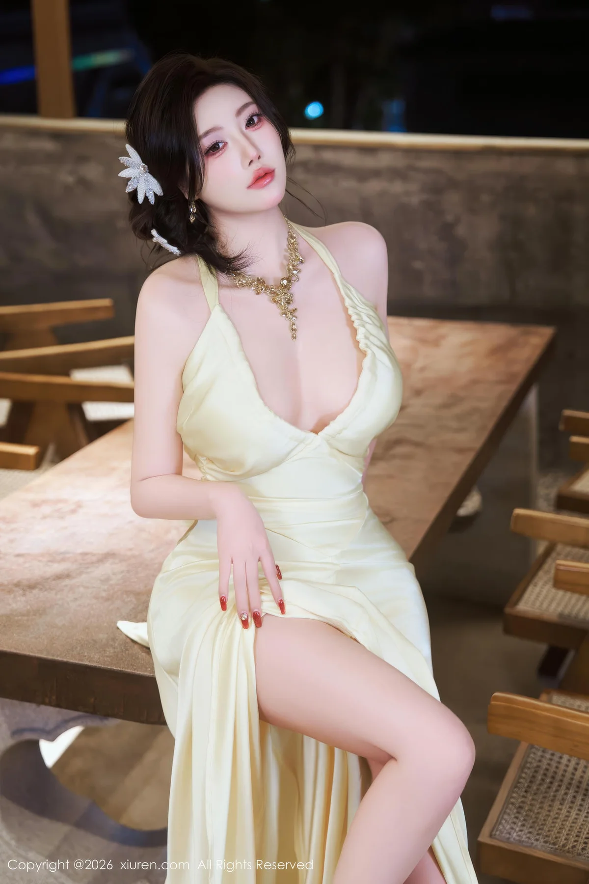 XiuRen 秀人 No.11206 杨晨晨黄色连衣短裙 - 4