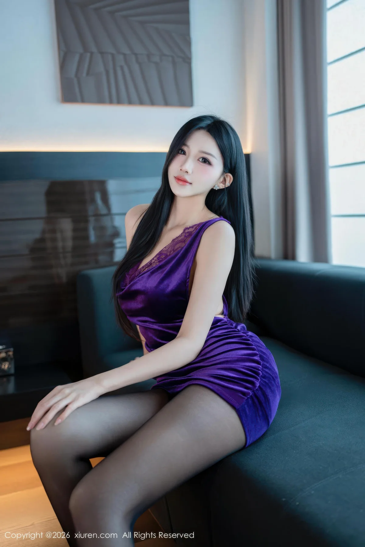 XiuRen 秀人 No.11212 shelly诗莉 紫色连衣短裙 - 3