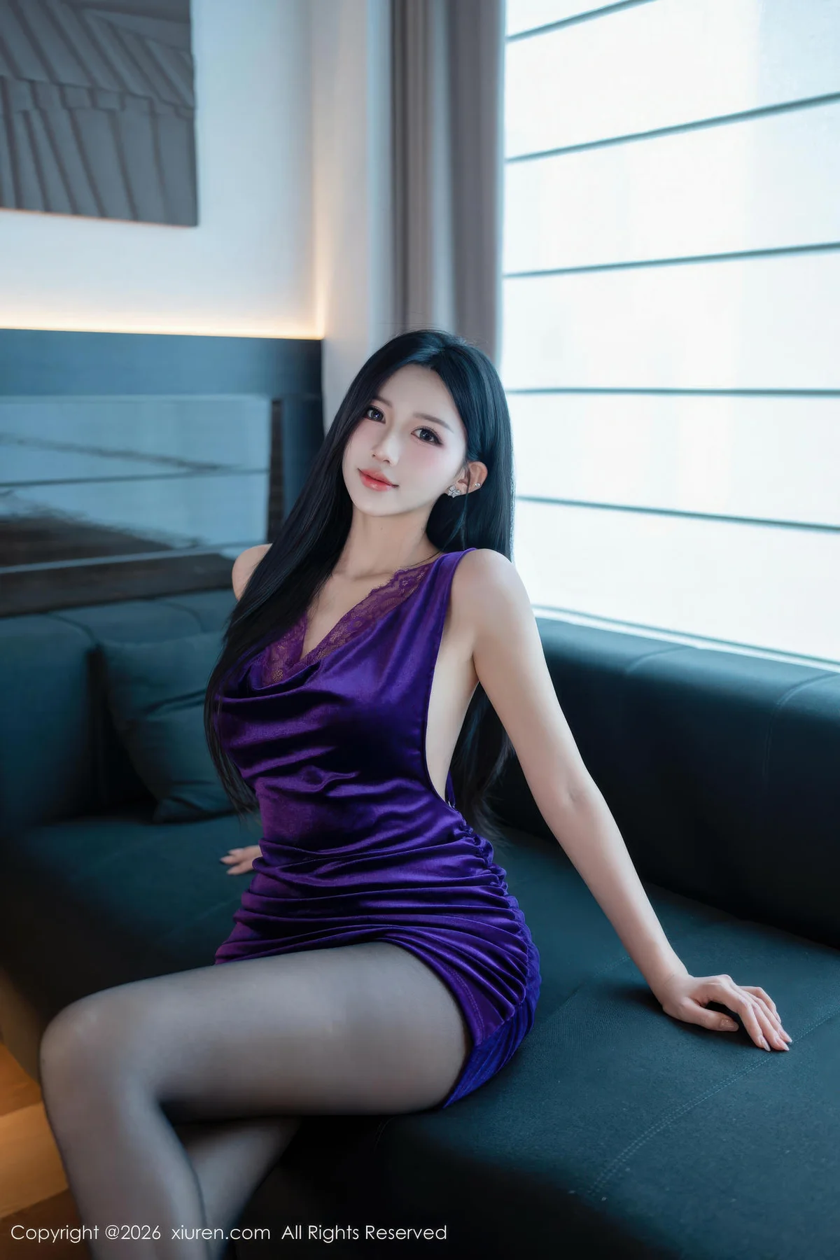 XiuRen 秀人 No.11212 shelly诗莉 紫色连衣短裙 - 5