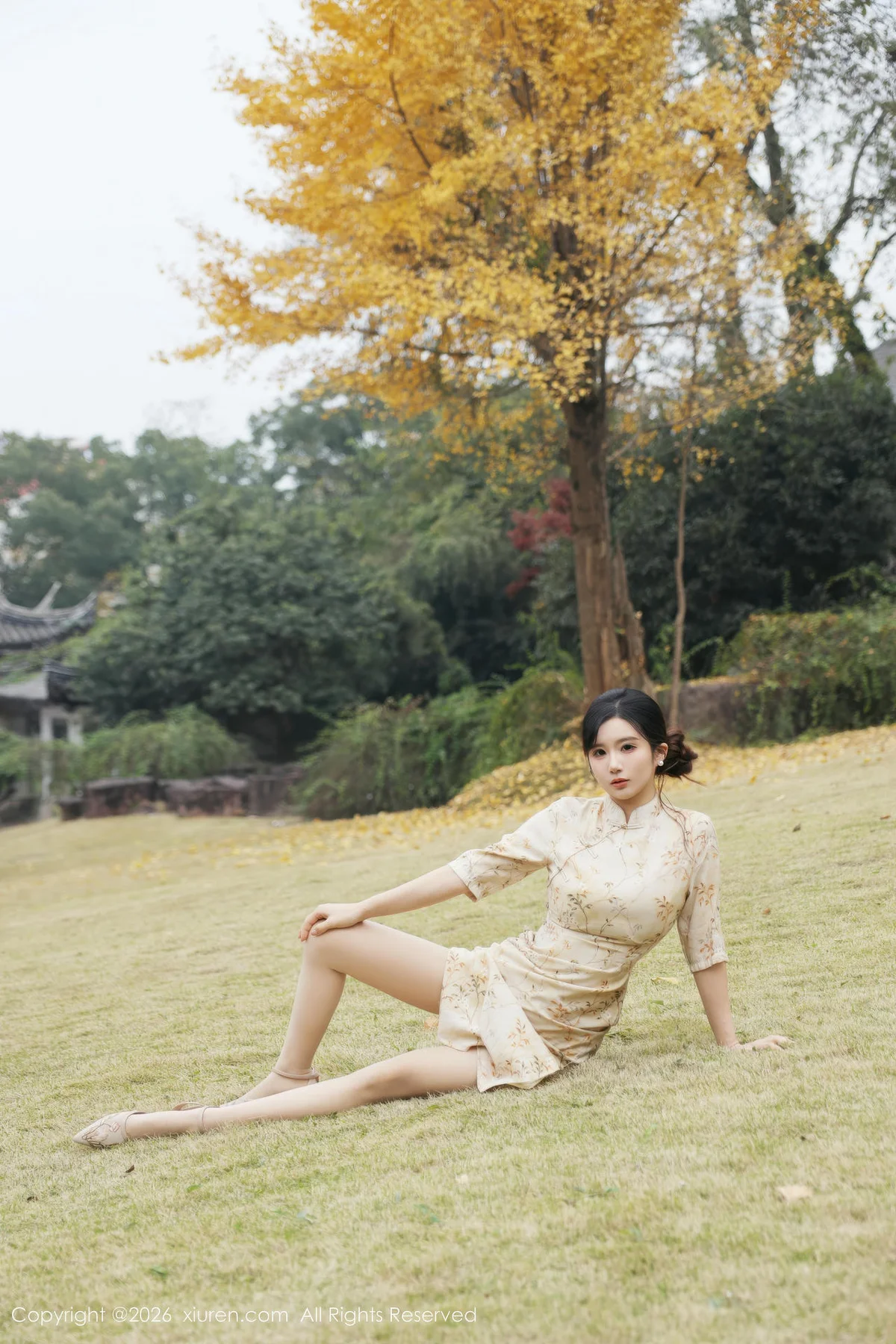 XiuRen 秀人 No.11214 小肉肉咪 浅黄色旗袍户外 - 10