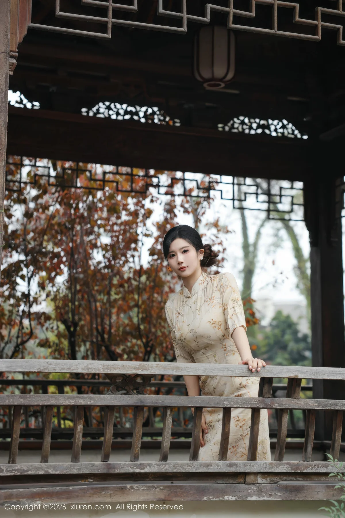 XiuRen 秀人 No.11214 小肉肉咪 浅黄色旗袍户外 - 8