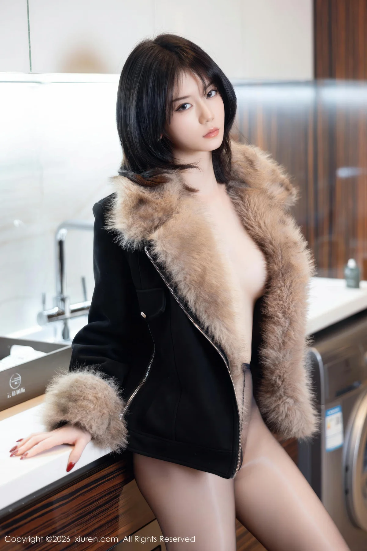 XiuRen 秀人 No.11215 凌七七深色毛衣魅惑黑丝 - 4