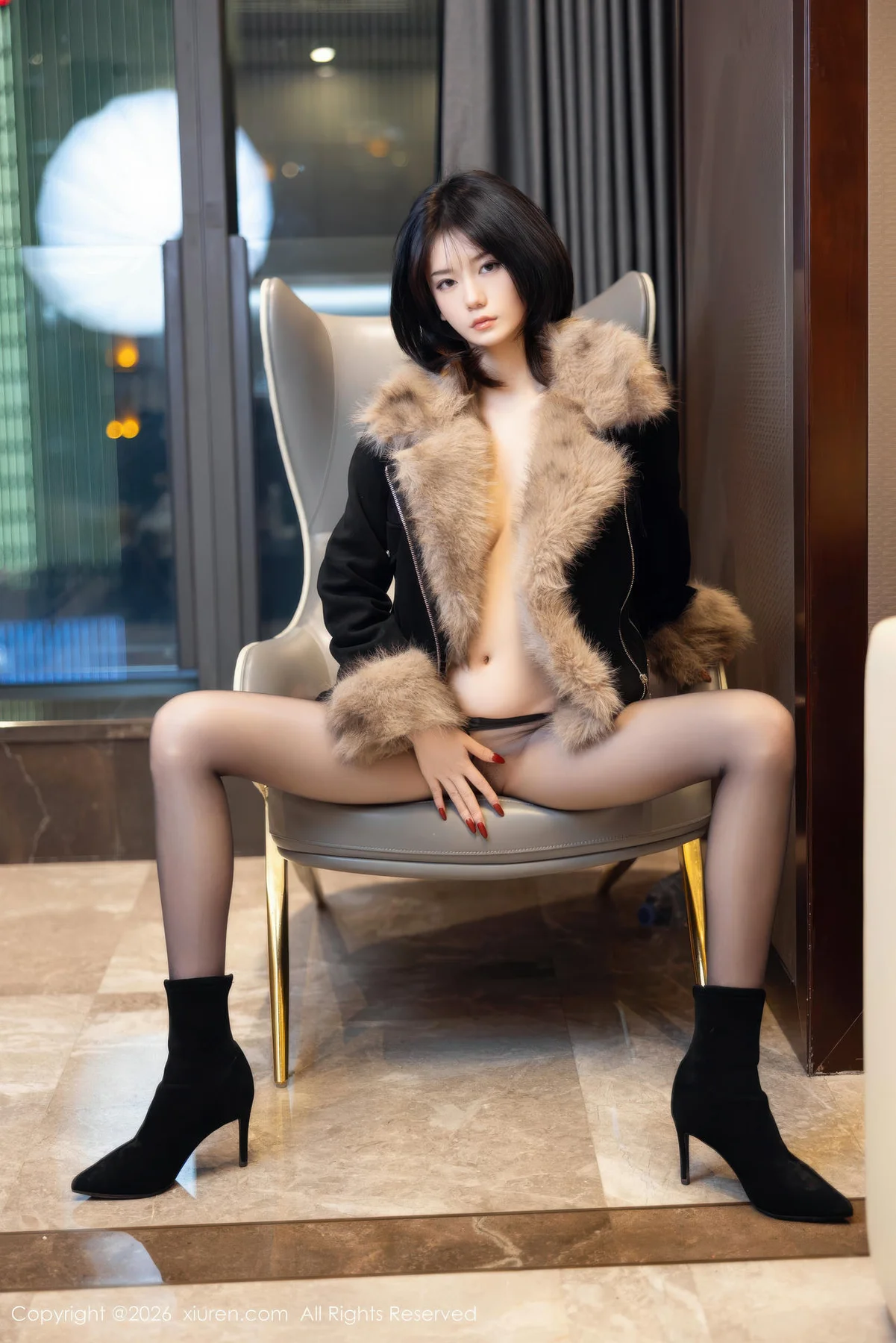 XiuRen 秀人 No.11215 凌七七深色毛衣魅惑黑丝 - 3