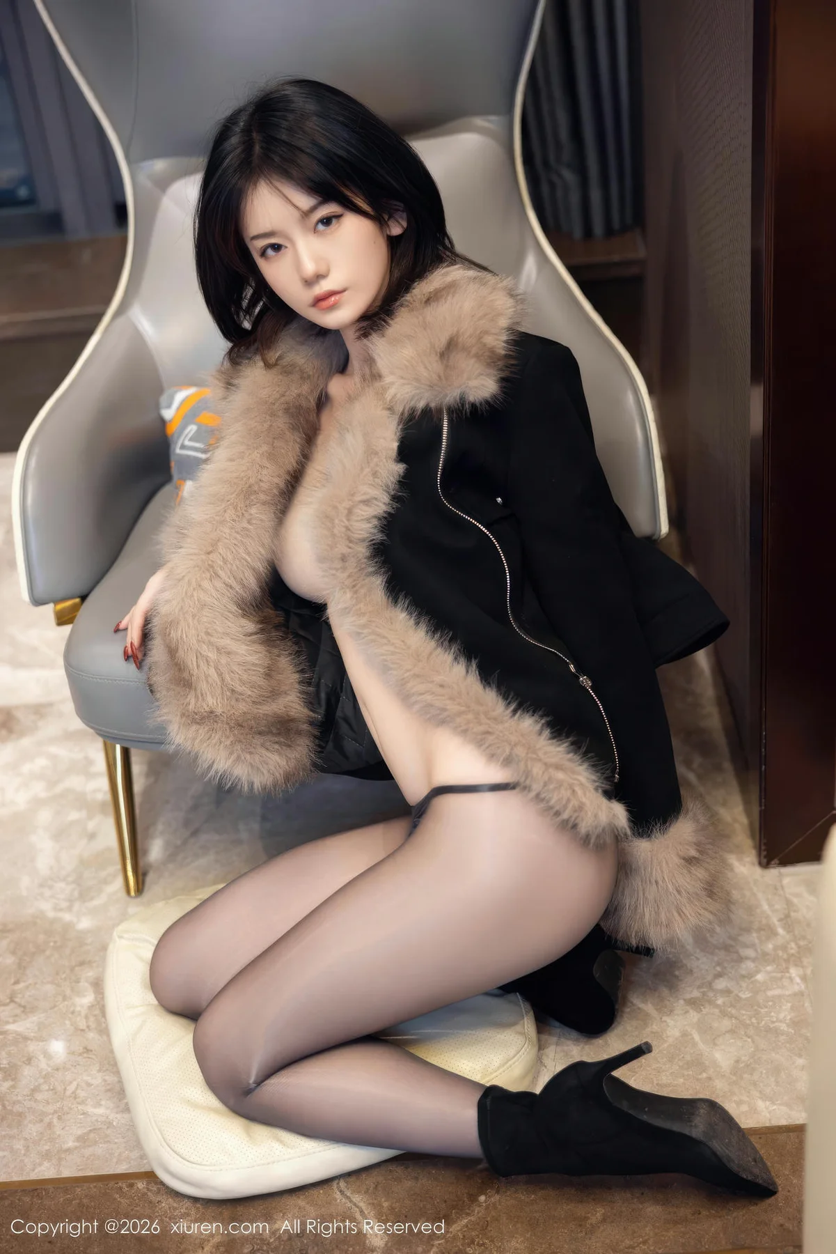 XiuRen 秀人 No.11215 凌七七深色毛衣魅惑黑丝 - 5