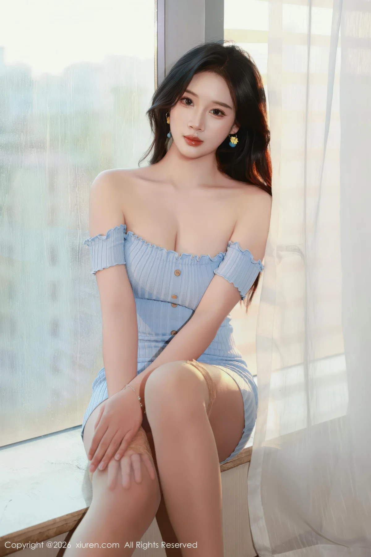 XiuRen 秀人 No.11238 南乔蓝色连衣短裙肉丝 - 6