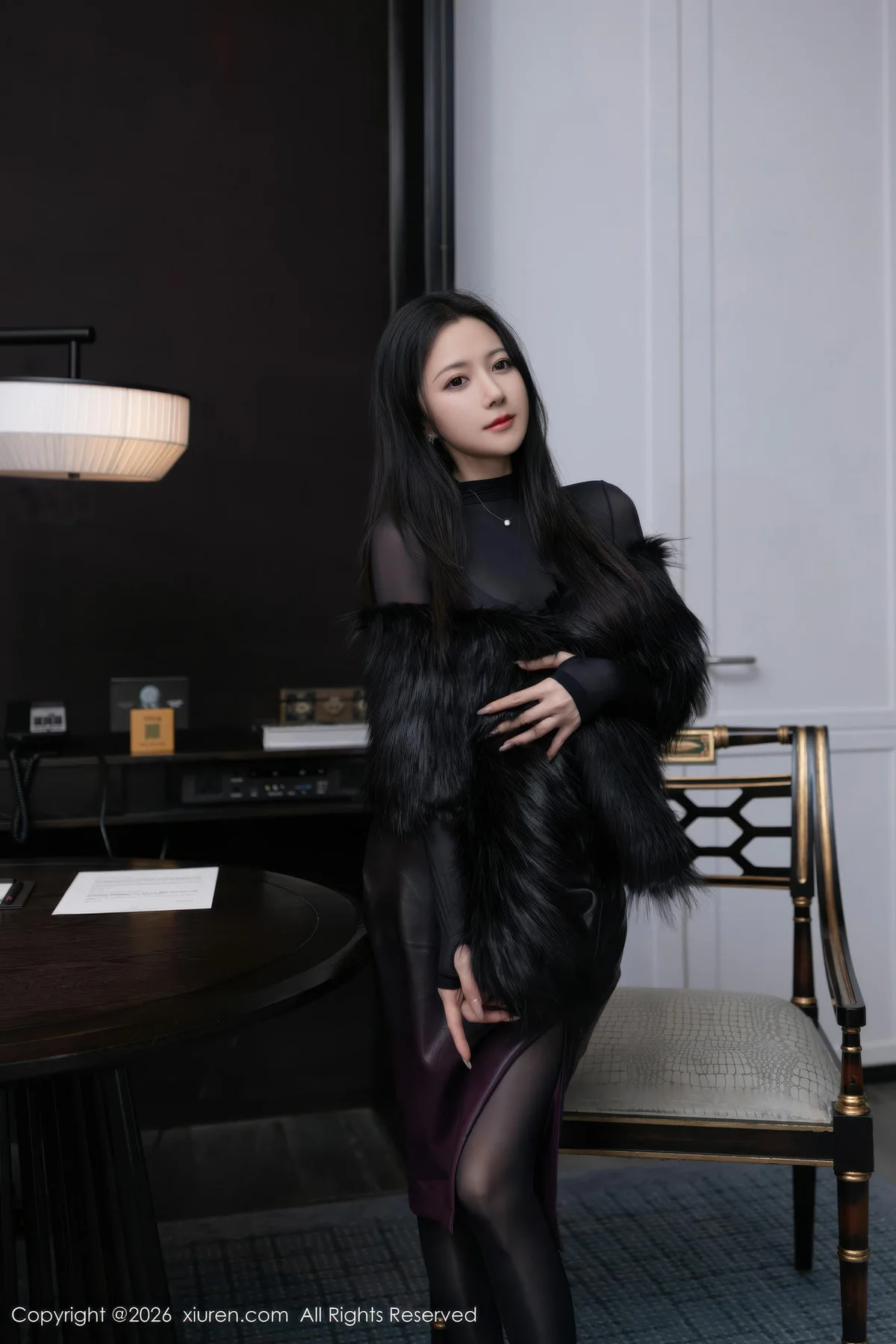 XiuRen 秀人 No.11245 鱼子酱Fish黑色内衣连体丝袜 - 2