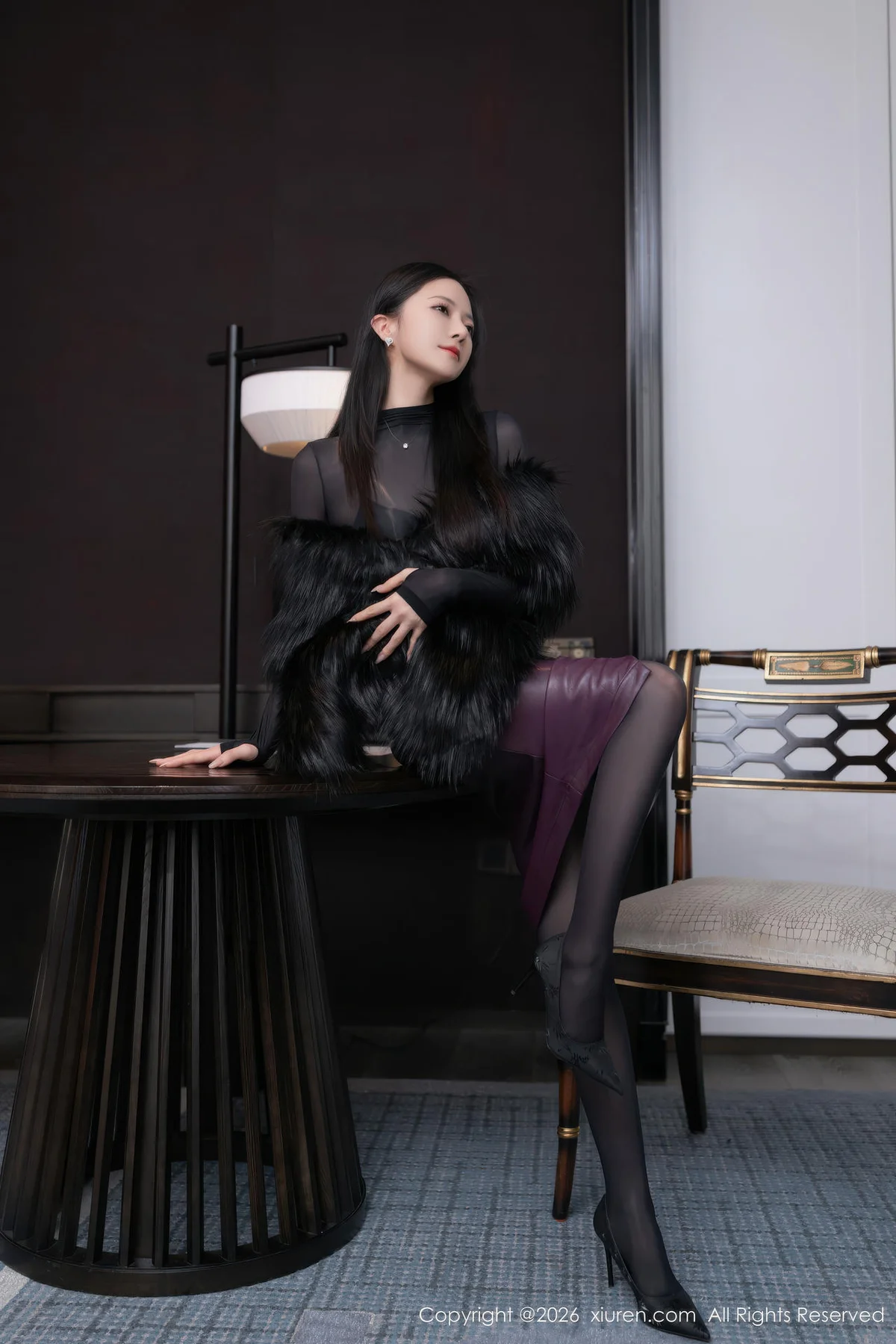 XiuRen 秀人 No.11245 鱼子酱Fish黑色内衣连体丝袜 - 4