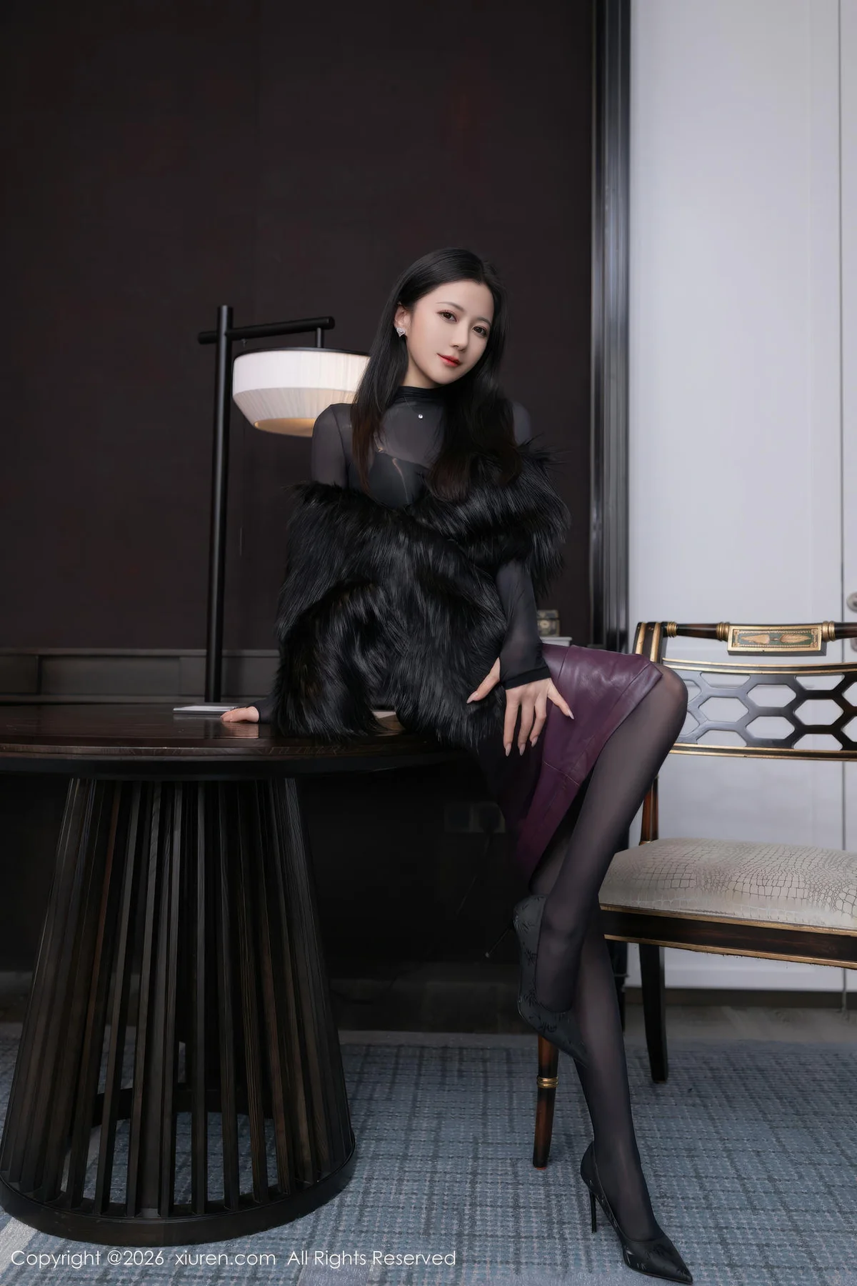 XiuRen 秀人 No.11245 鱼子酱Fish黑色内衣连体丝袜 - 5