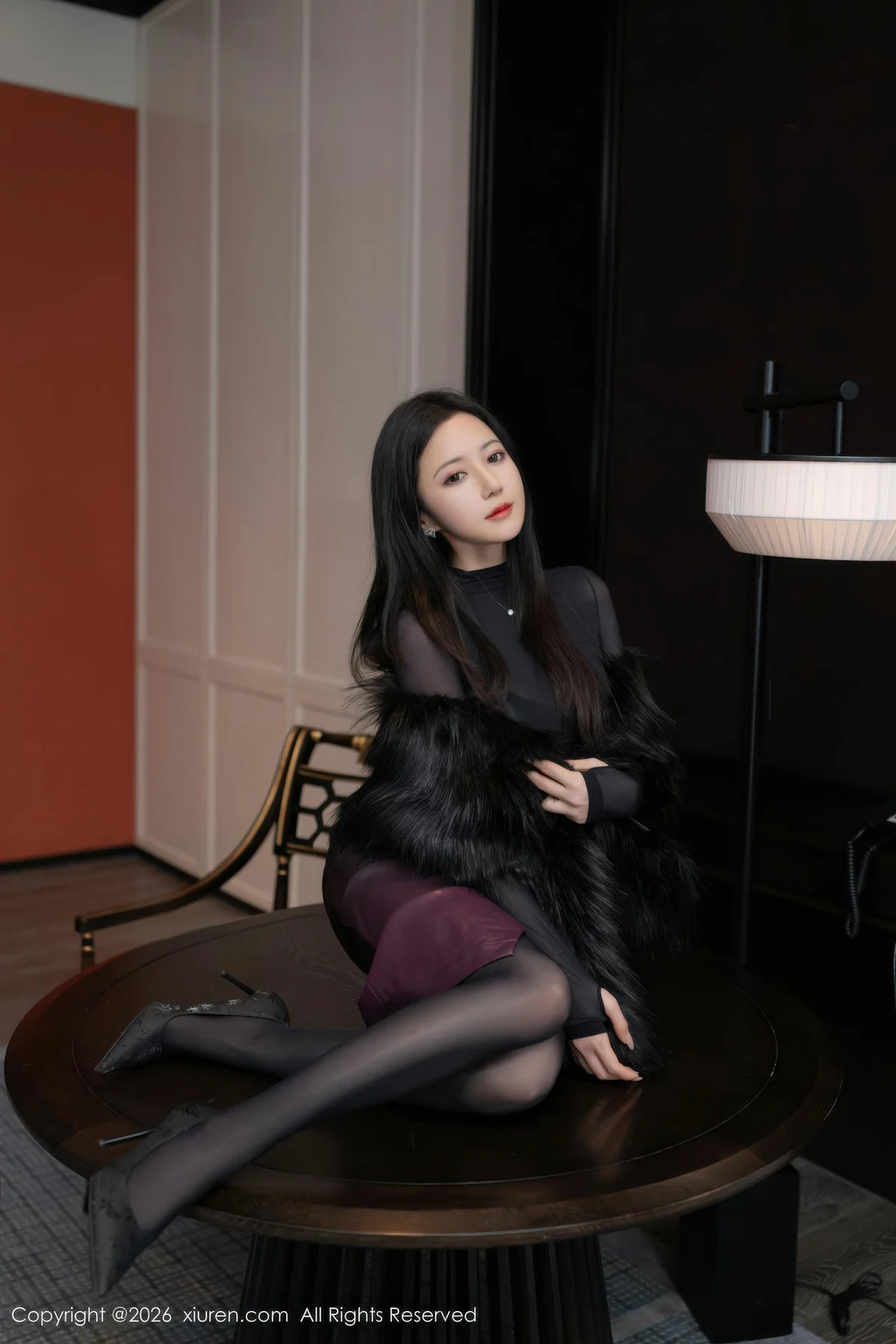 XiuRen 秀人 No.11245 鱼子酱Fish黑色内衣连体丝袜 - 1