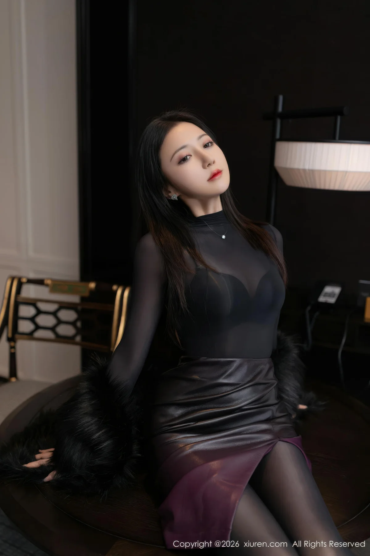 XiuRen 秀人 No.11245 鱼子酱Fish黑色内衣连体丝袜 - 3