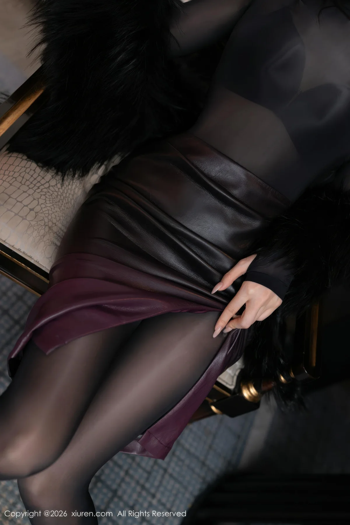 XiuRen 秀人 No.11245 鱼子酱Fish黑色内衣连体丝袜 - 6