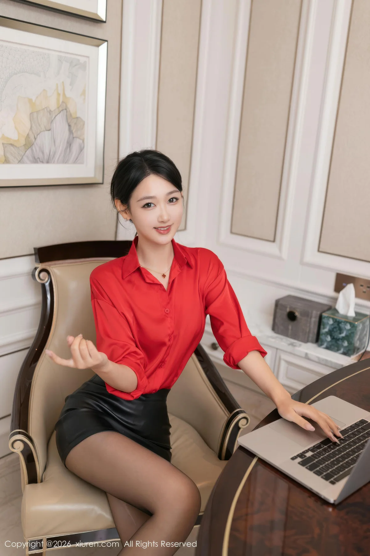 XiuRen 秀人 No.11249 唐安琪 红色OL服饰 - 2
