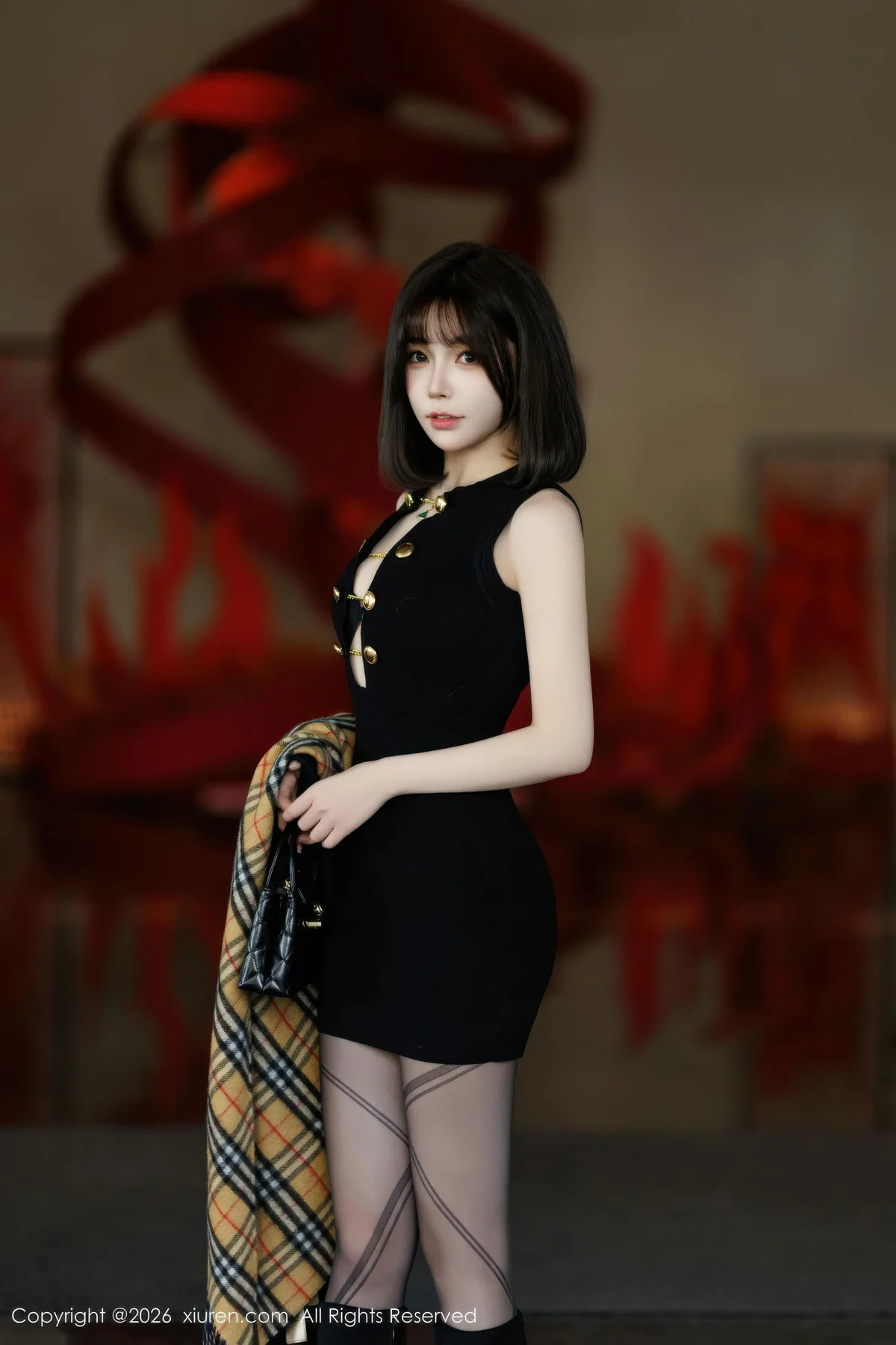 XiuRen 秀人 No.11252 莉芝荔枝 黑色连衣短裙 - 5