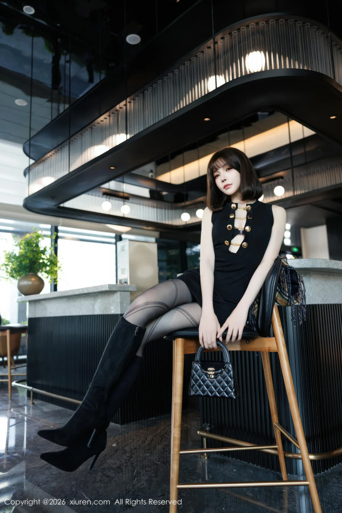 XiuRen 秀人 No.11252 莉芝荔枝 黑色连衣短裙 - 4