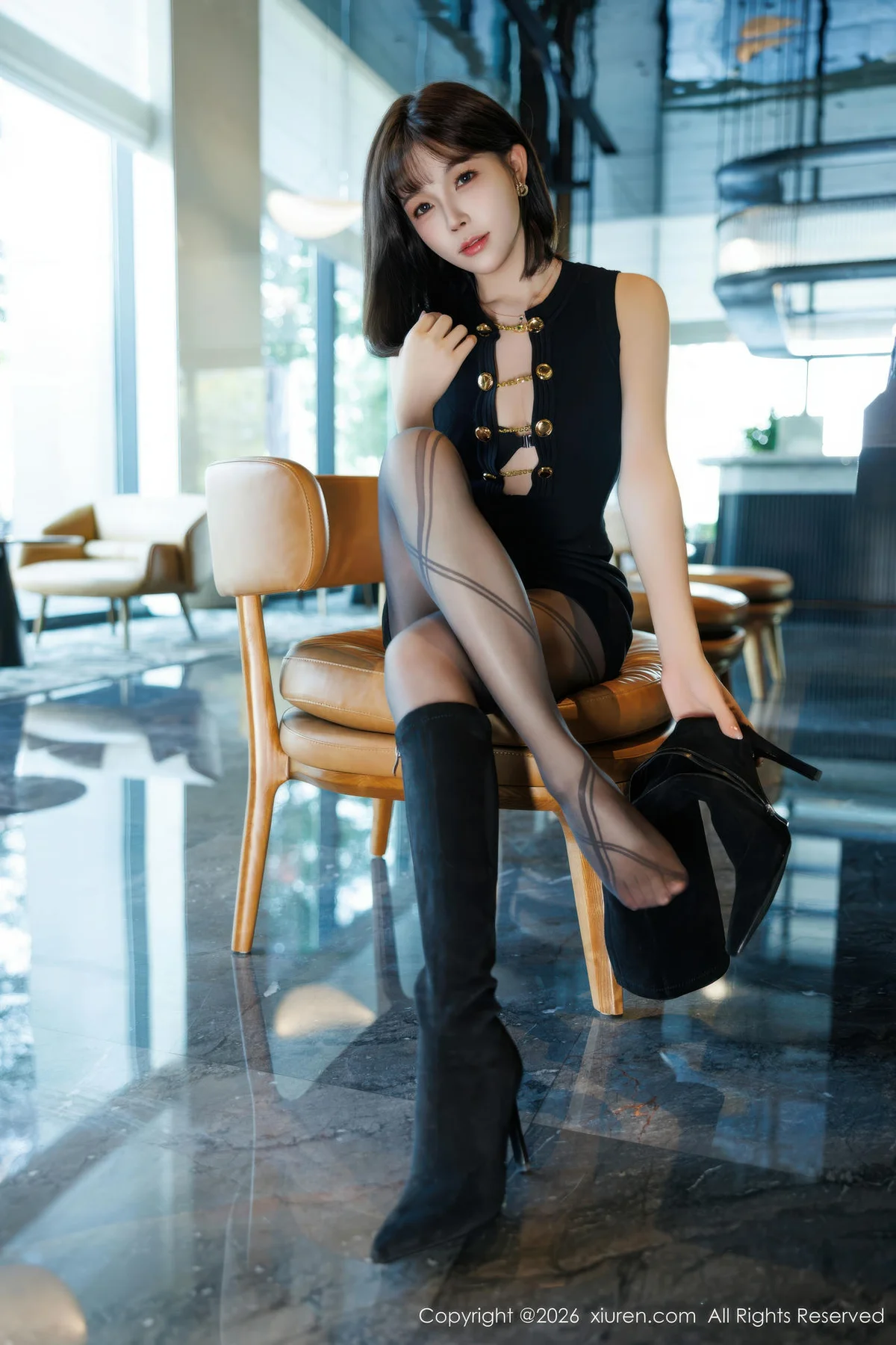 XiuRen 秀人 No.11252 莉芝荔枝 黑色连衣短裙 - 9