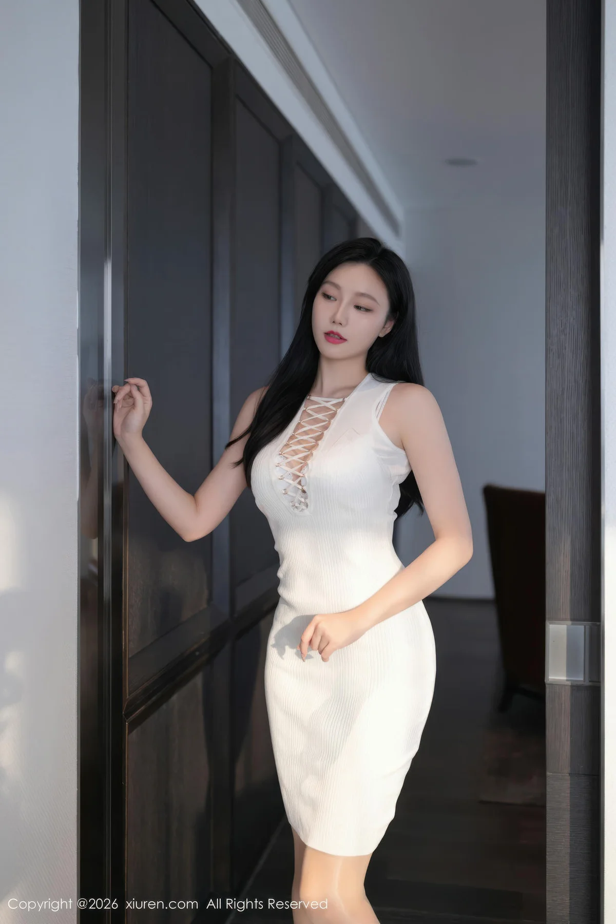 XiuRen 秀人 No.11253 安然anran 白色连衣短裙 - 1