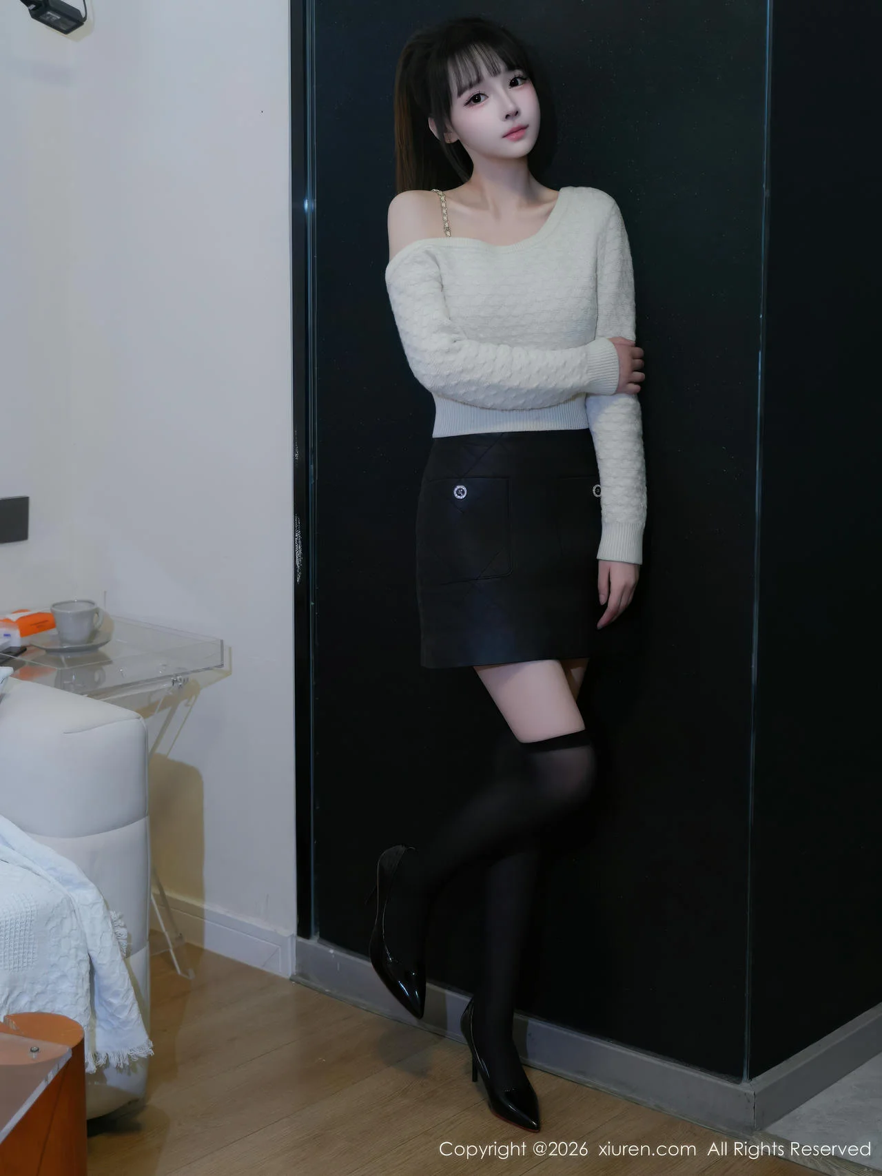 XiuRen 秀人 No.11254 沈蜜儿 白色T恤魅惑黑丝 - 3