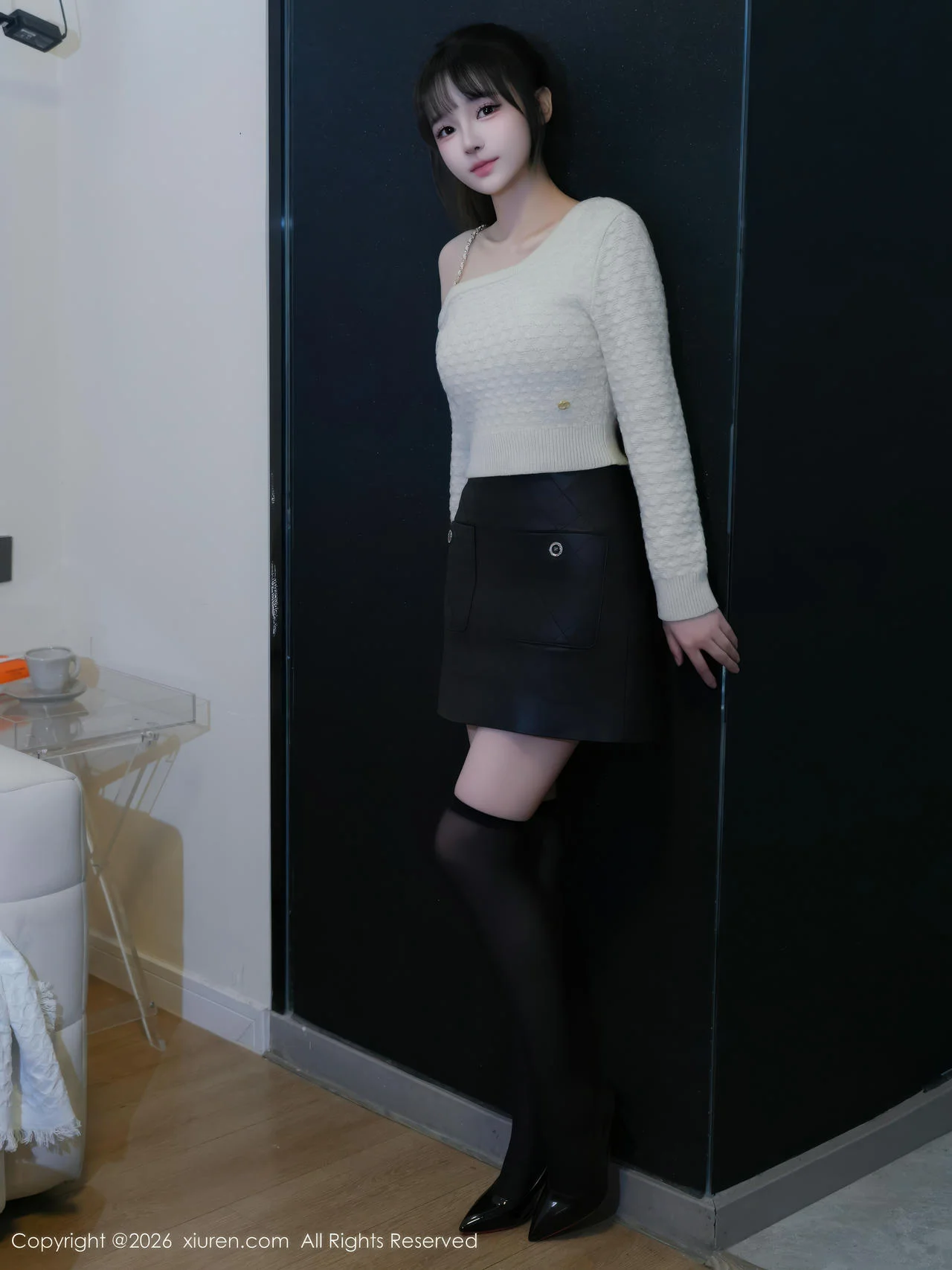 XiuRen 秀人 No.11254 沈蜜儿 白色T恤魅惑黑丝 - 5