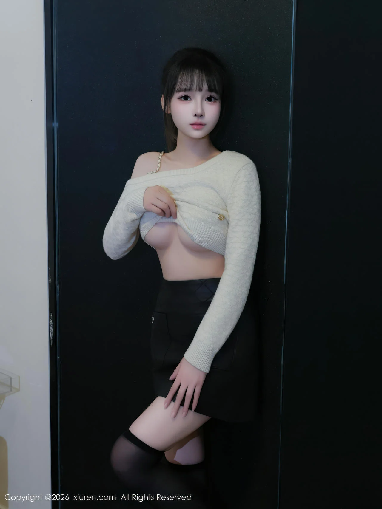 XiuRen 秀人 No.11254 沈蜜儿 白色T恤魅惑黑丝 - 3