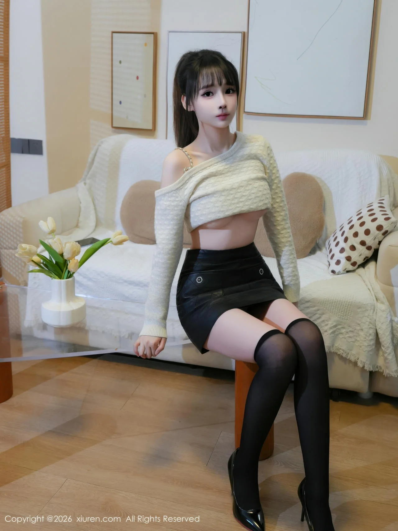 XiuRen 秀人 No.11254 沈蜜儿 白色T恤魅惑黑丝 - 4