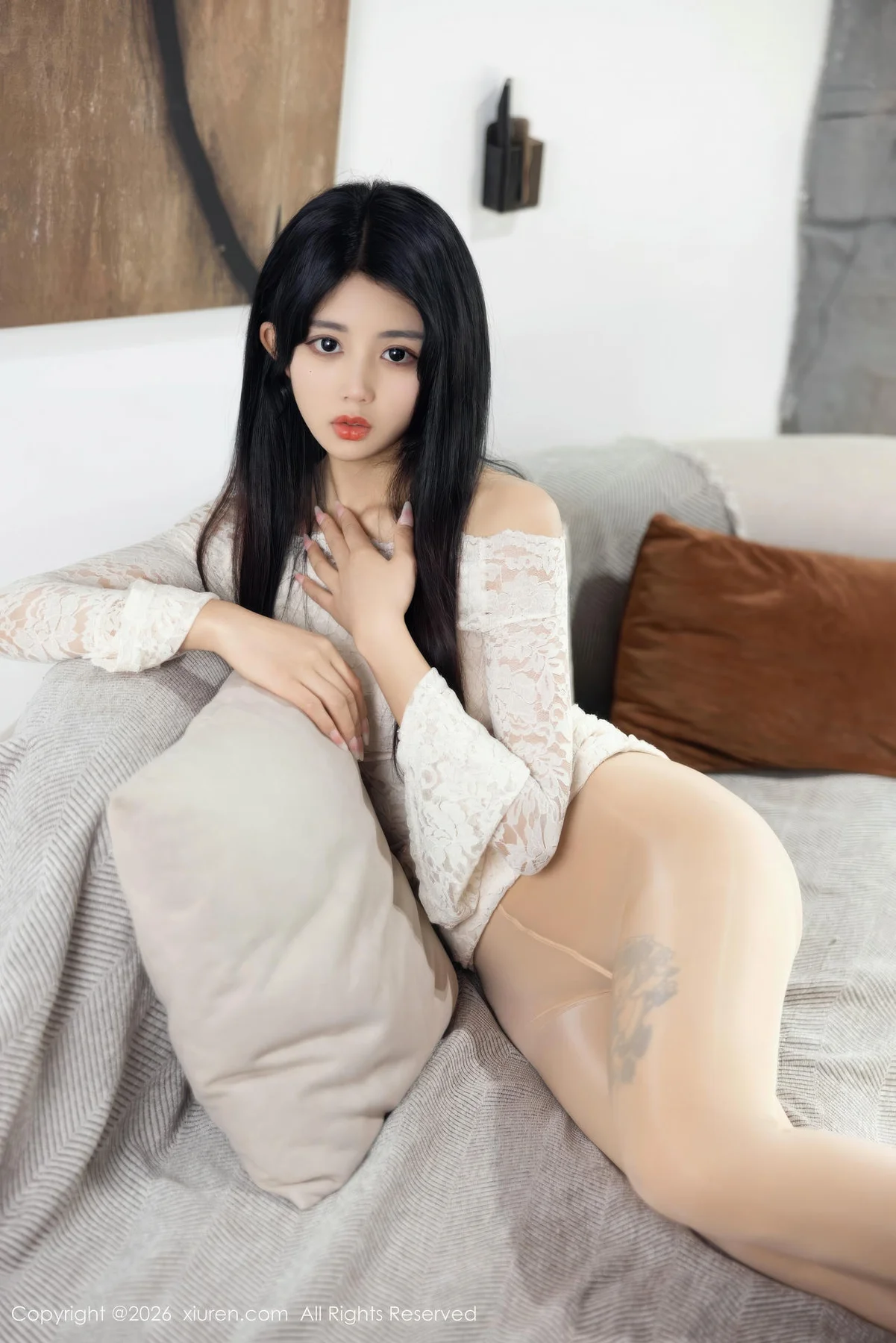 XiuRen 秀人 No.11255 姜冉冉Renee 白色连衣短裙 - 3