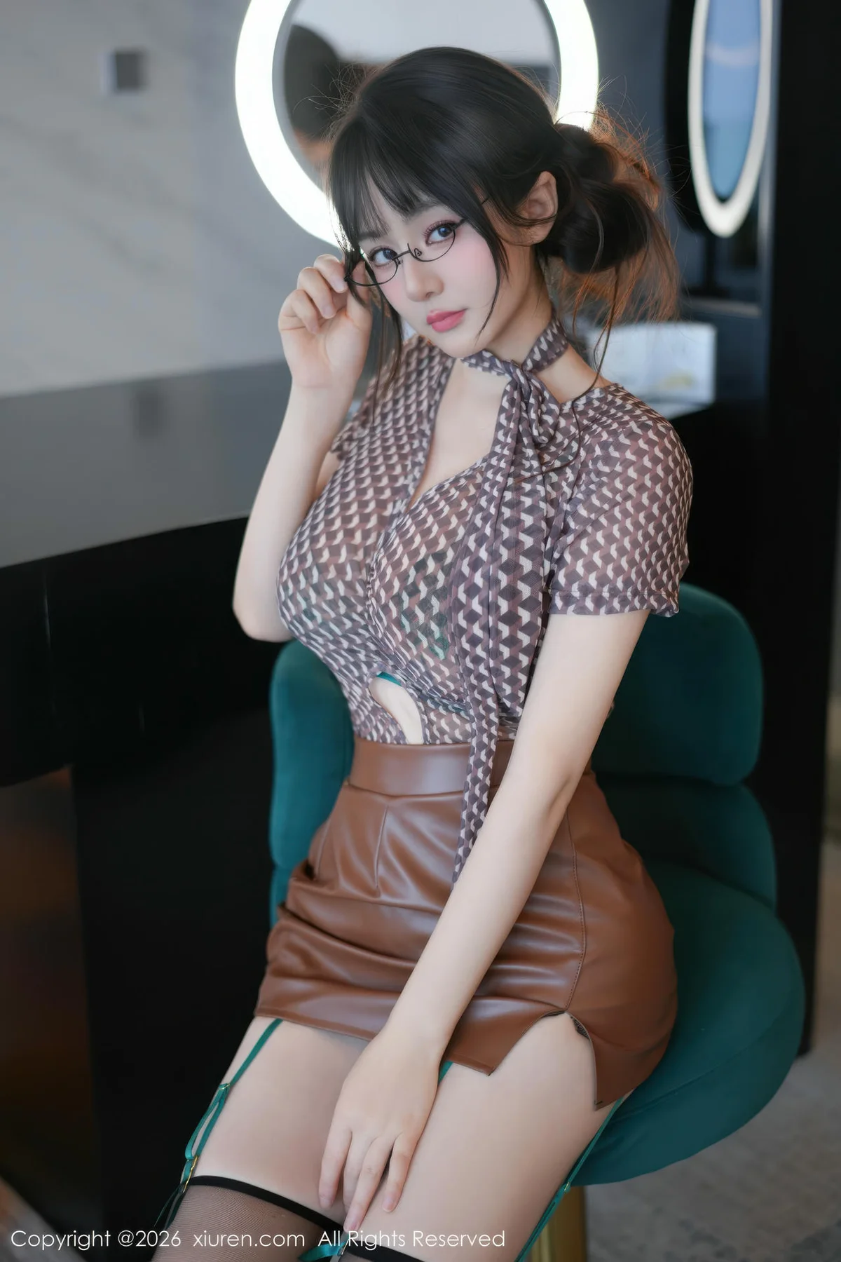 XiuRen 秀人 No.11268 沈南汐RuRu 性感棕色皮短裙 - 10