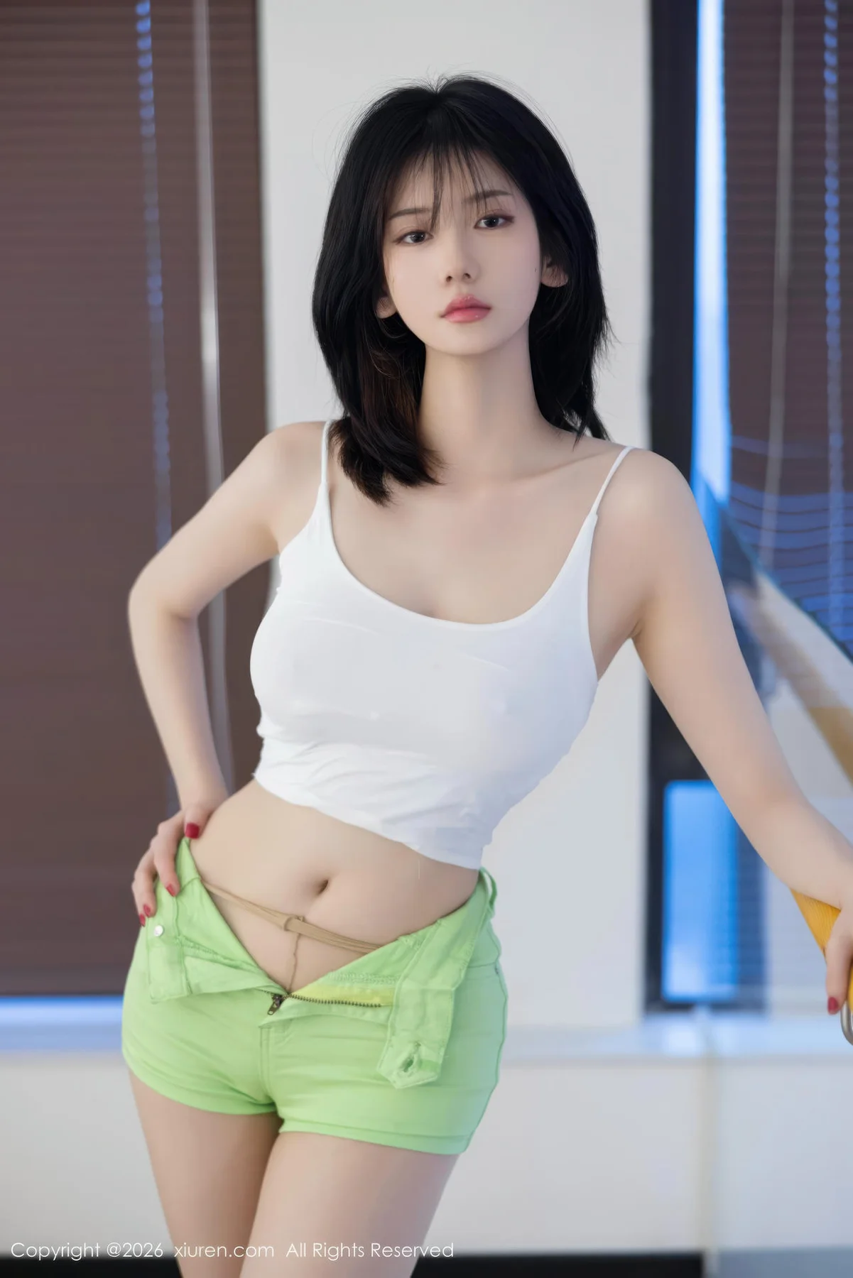 XiuRen 秀人 No.11273 凌七七 浅绿色连衣短裤 - 7