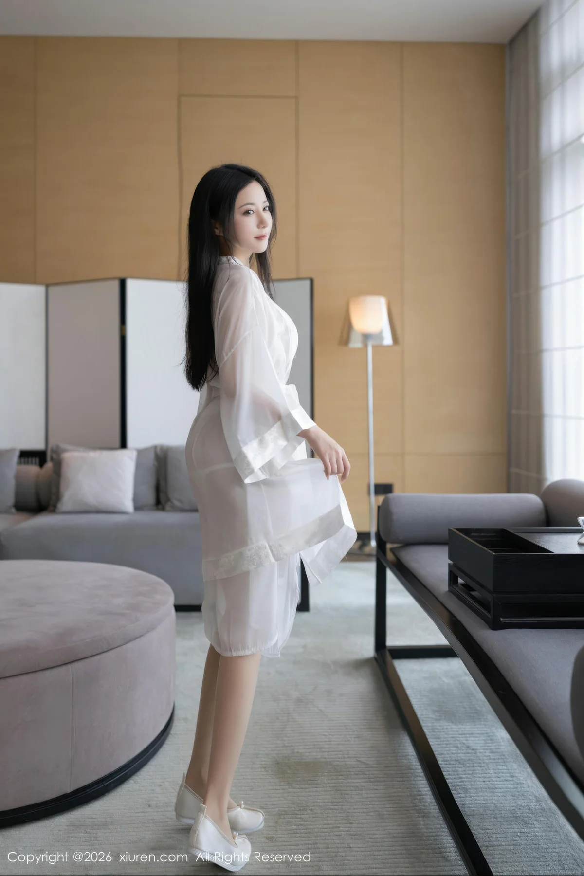 XiuRen 秀人 No.11275 鱼子酱Fish 白色浴袍诱人肉色丝袜 - 7