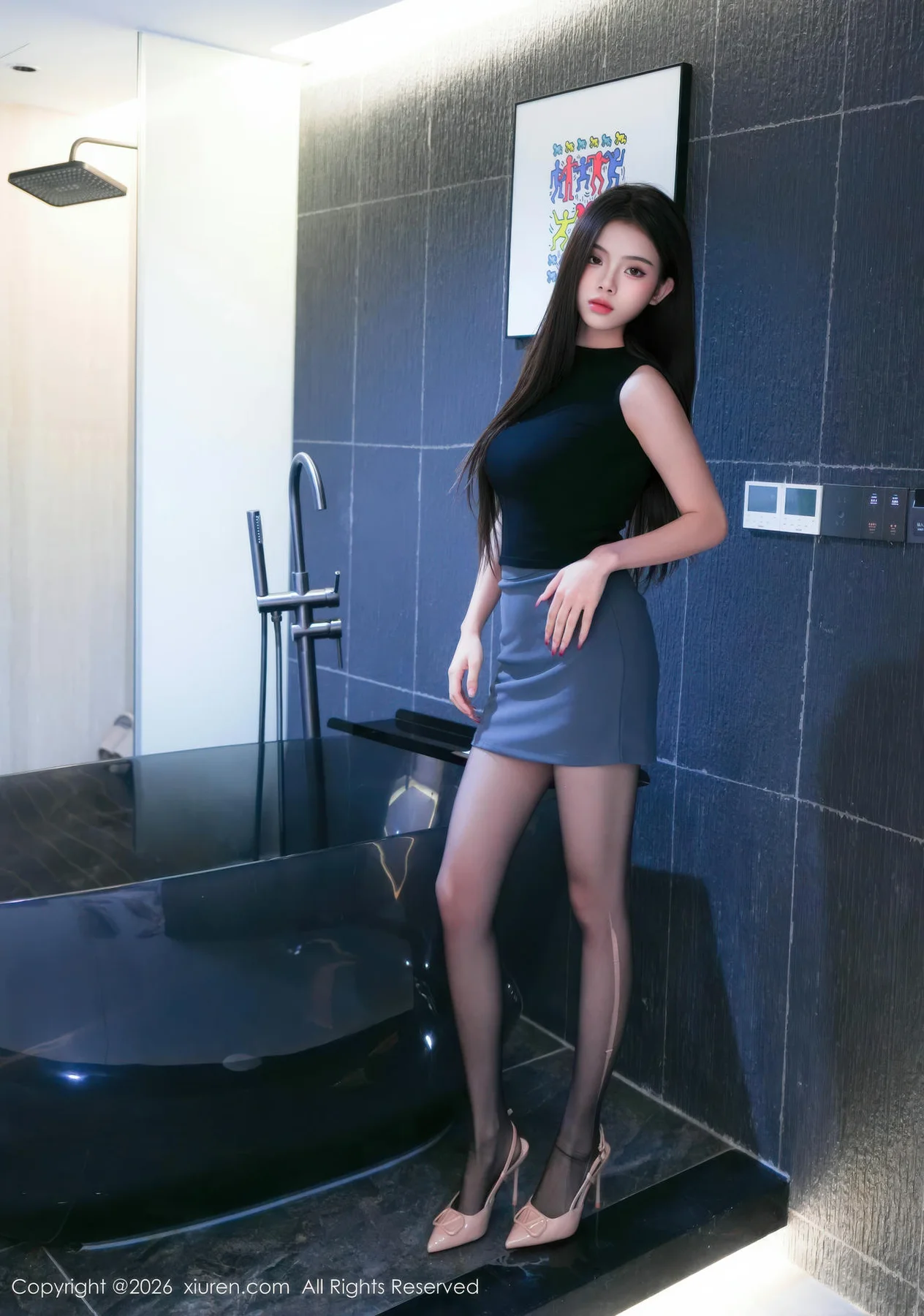 XiuRen 秀人 No.11277 小奶娇 灰色包臀裙 - 1