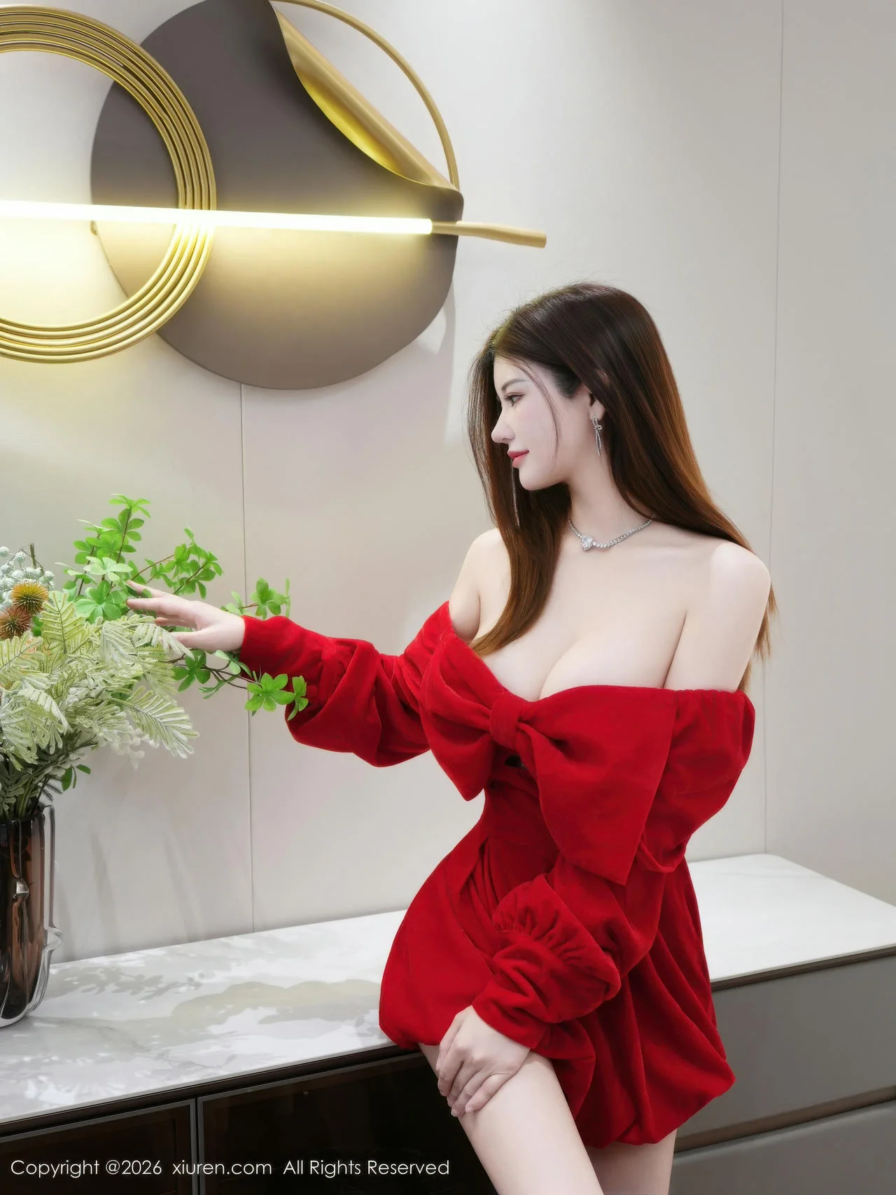 XiuRen 秀人 No.11280 苏甜橙子 红色连衣短裙 - 5