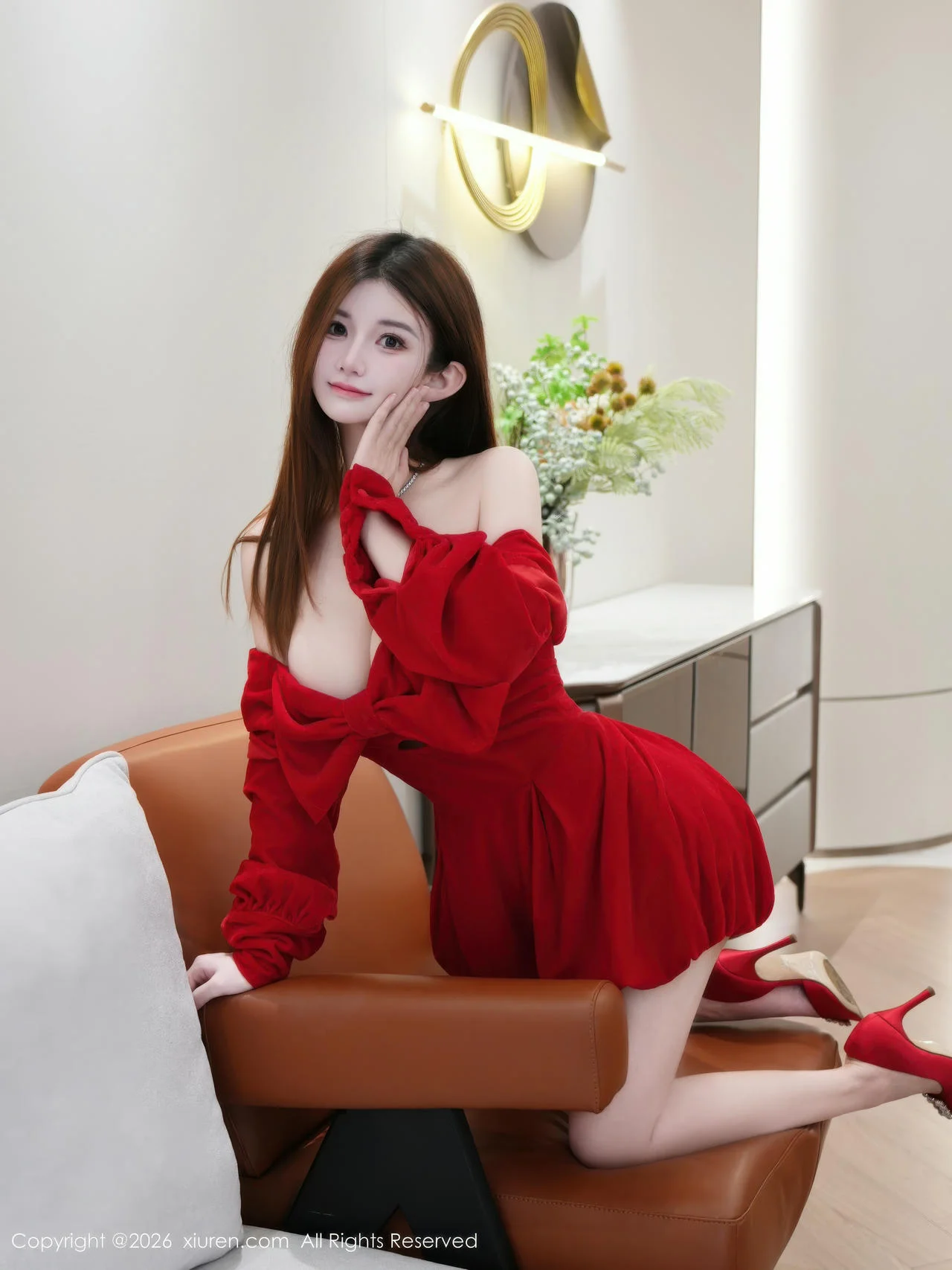 XiuRen 秀人 No.11280 苏甜橙子 红色连衣短裙 - 3