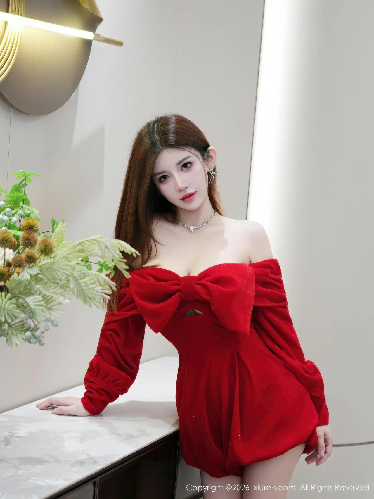 XiuRen 秀人 No.11280 苏甜橙子 红色连衣短裙 - 6