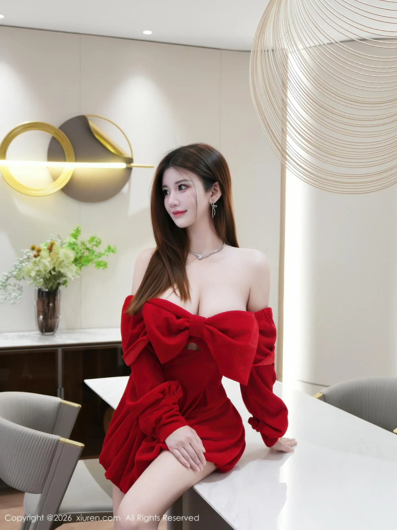 XiuRen 秀人 No.11280 苏甜橙子 红色连衣短裙 - 2