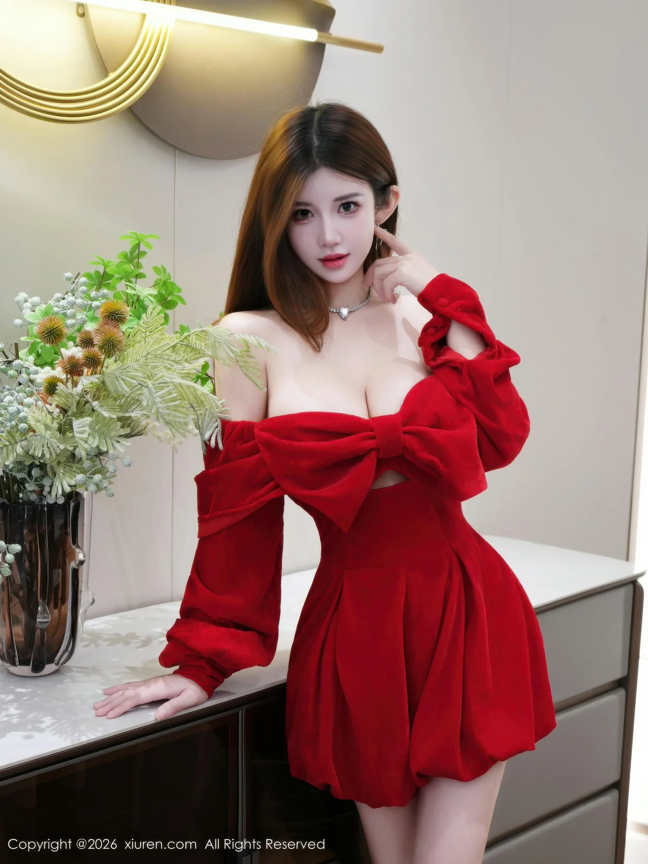 XiuRen 秀人 No.11280 苏甜橙子 红色连衣短裙 - 5