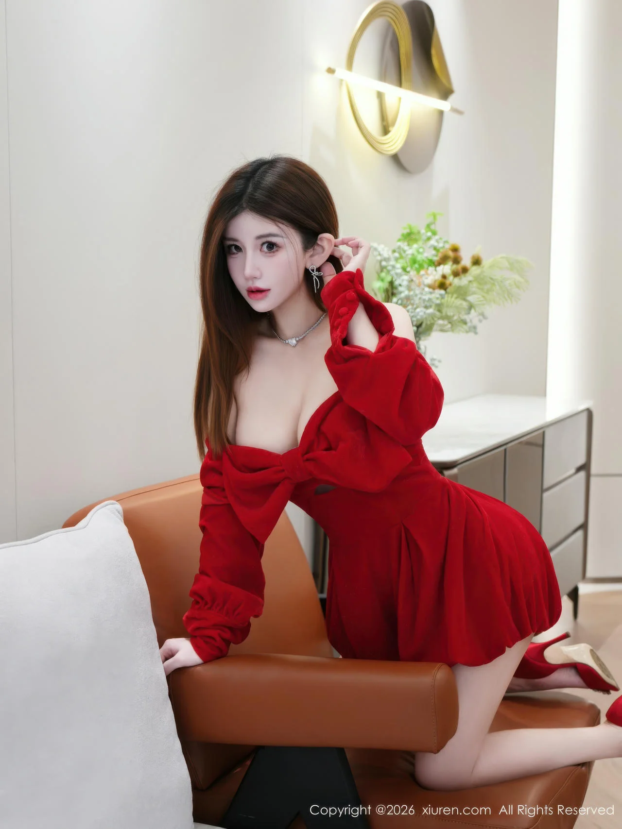 XiuRen 秀人 No.11280 苏甜橙子 红色连衣短裙 - 7