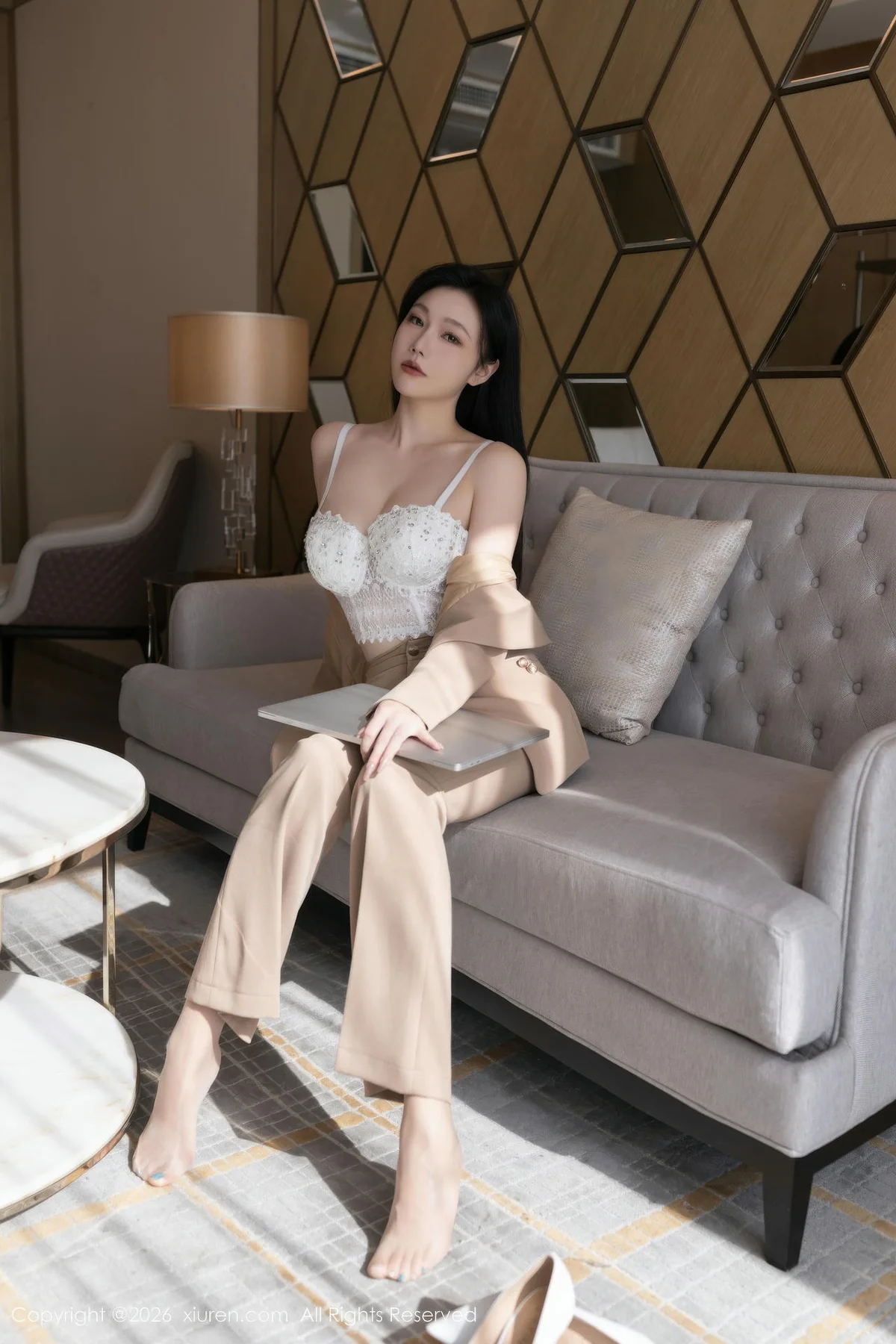 XiuRen 秀人 No.11282 安然anran 米色西服肉丝 - 5