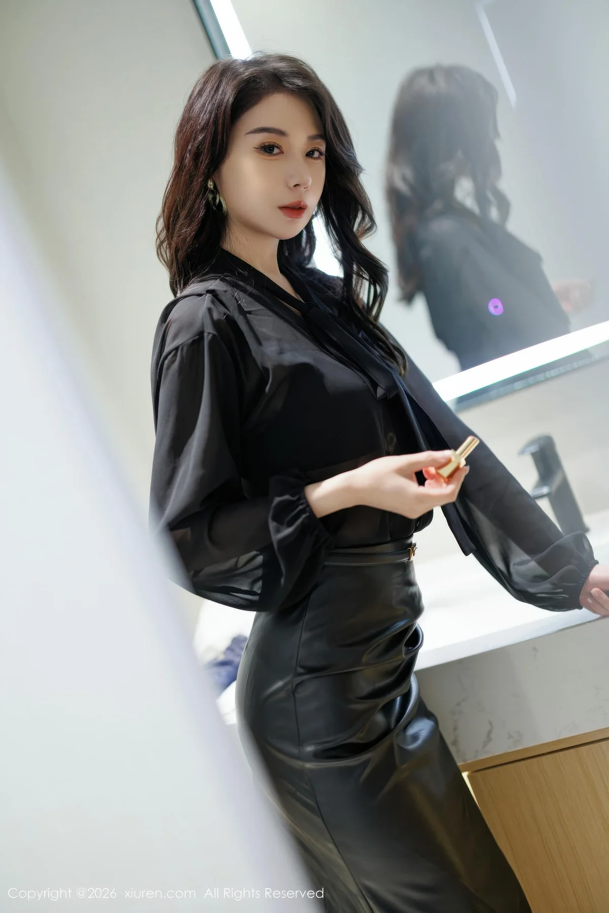 XiuRen 秀人 No.11291 心玥黑色皮裙黑丝高跟 - 9