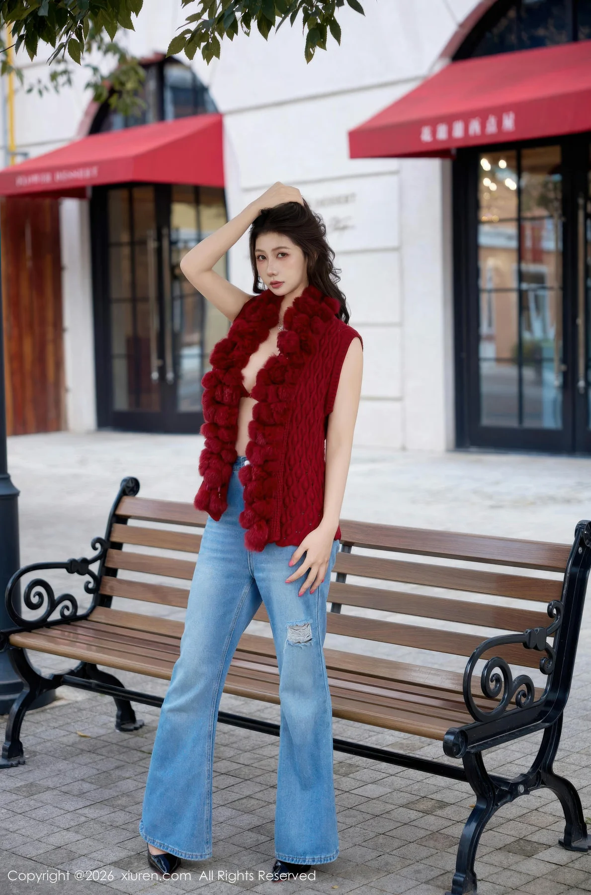 XiuRen 秀人 No.11293 尹甜甜爆乳街拍红色毛衣 - 3