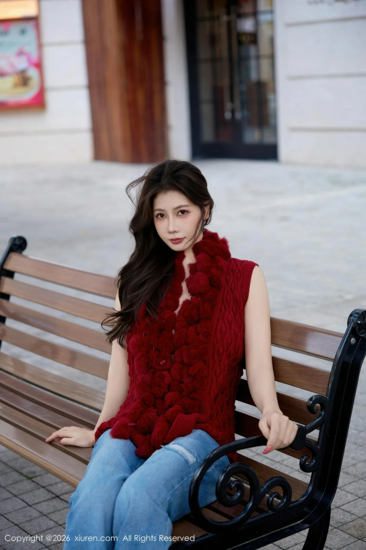 XiuRen 秀人 No.11293 尹甜甜爆乳街拍红色毛衣 - 7