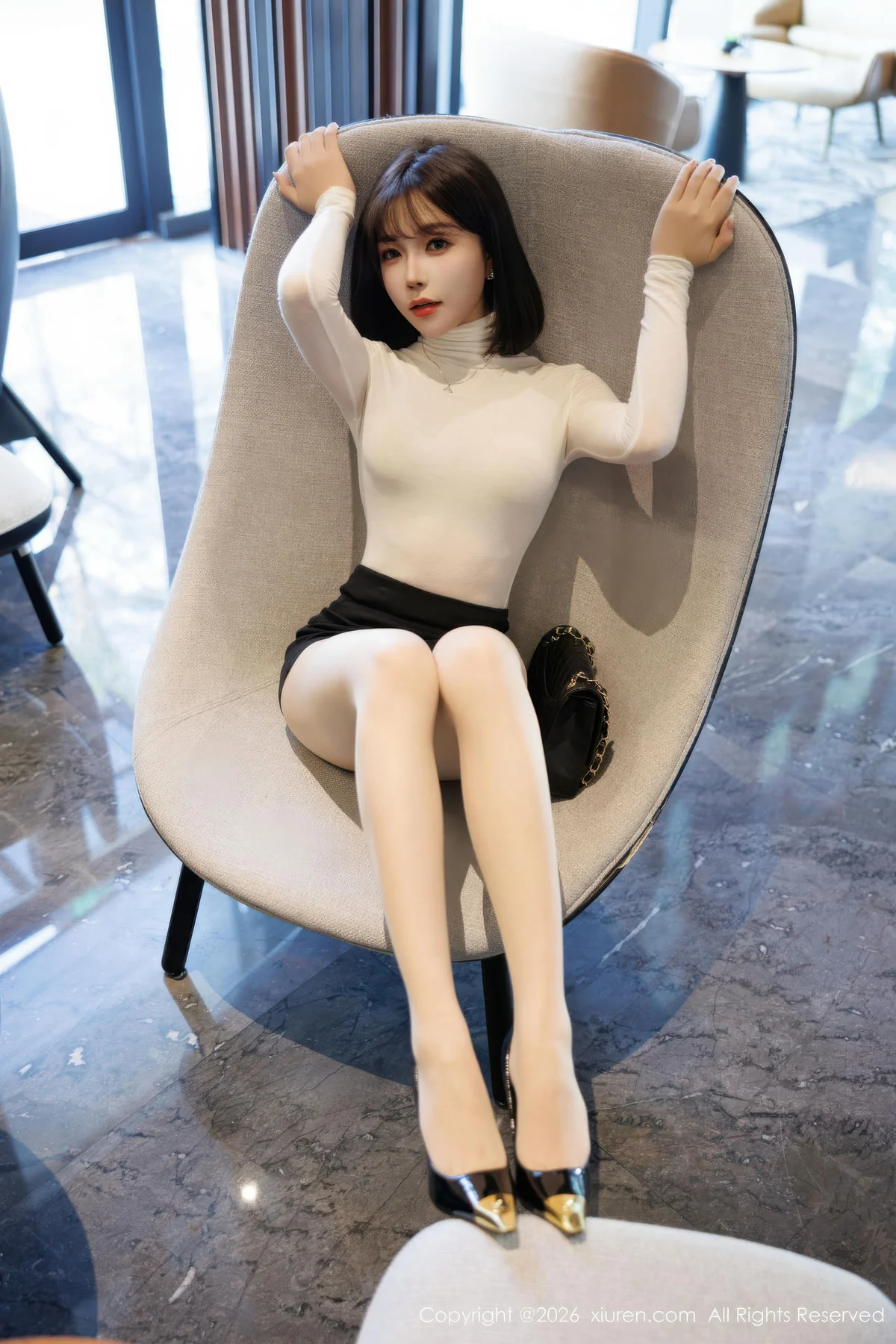 XiuRen 秀人 No.11314 莉芝荔枝 紧身肉丝短裙 - 3