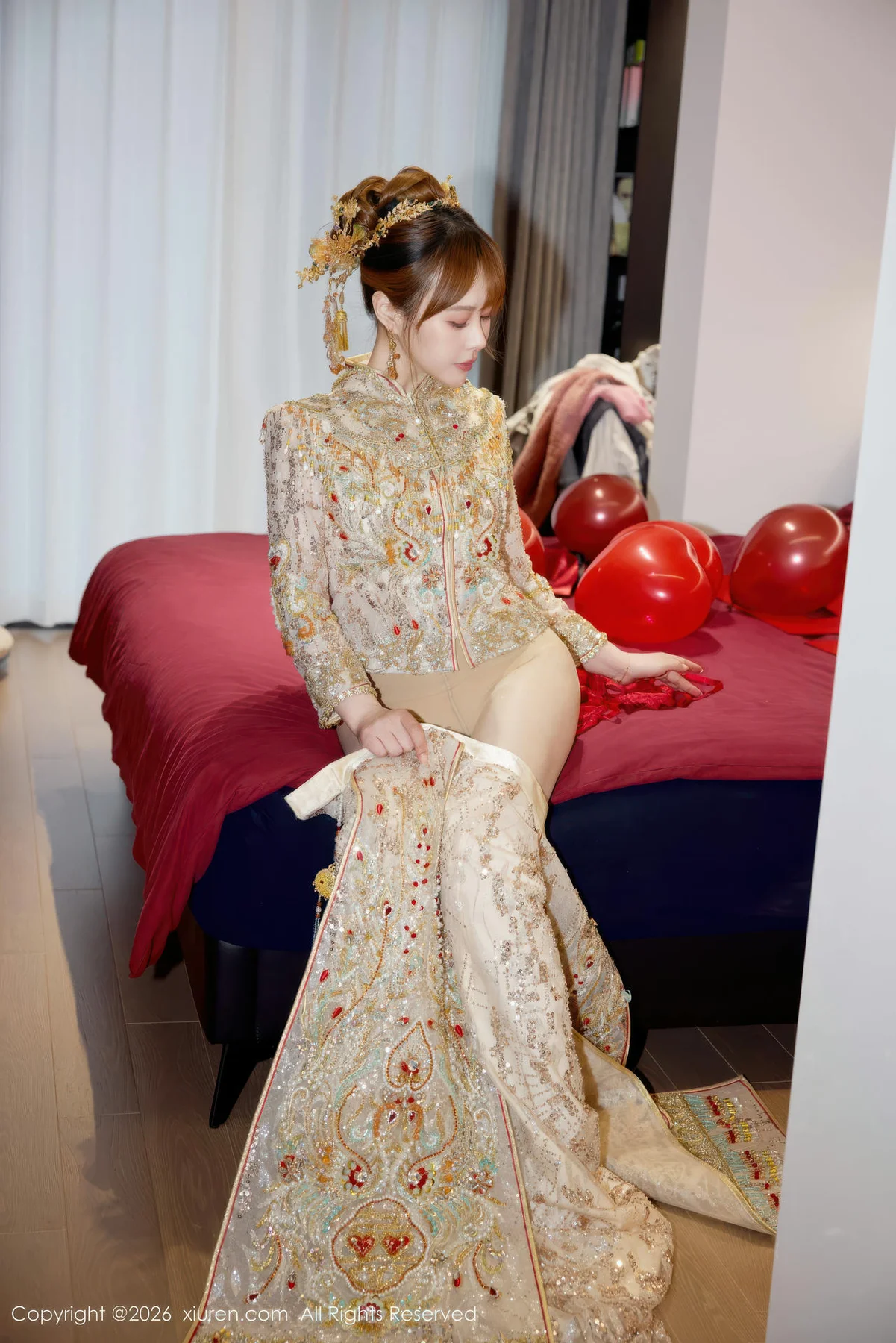 XiuRen 秀人 No.11317 Evelyn 新娘主题秀禾服制服 - 3